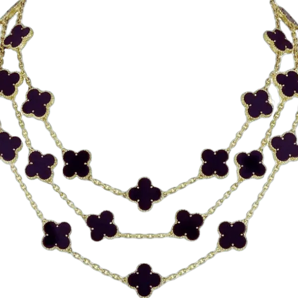 Discover the Timeless Elegance of the Van Cleef & Arpels Vintage Alhambra Onyx Necklace