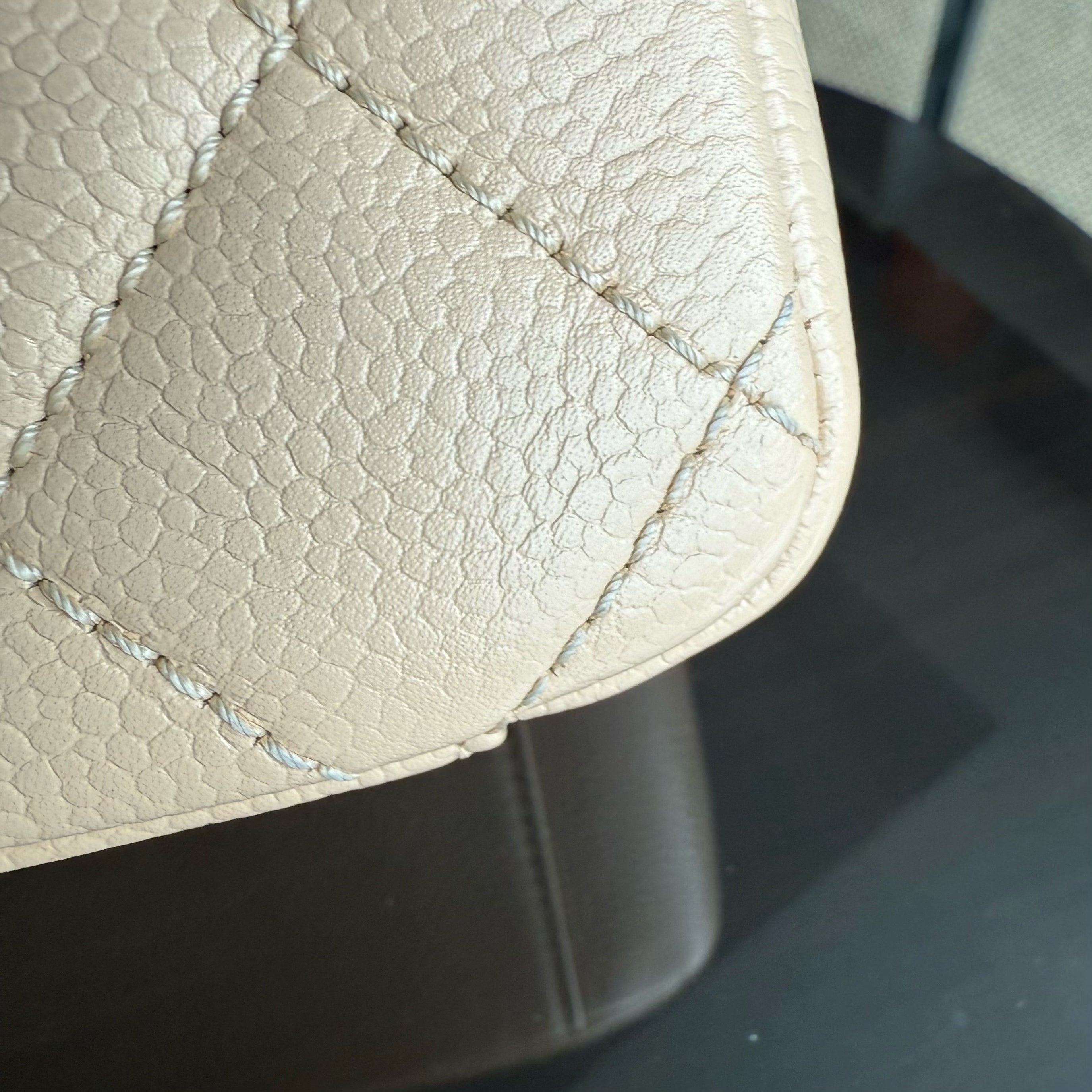 Chanel PST Petite Shopping Tote - Caviar Quilted Grained Calfskin Light Beige Gold Hardware