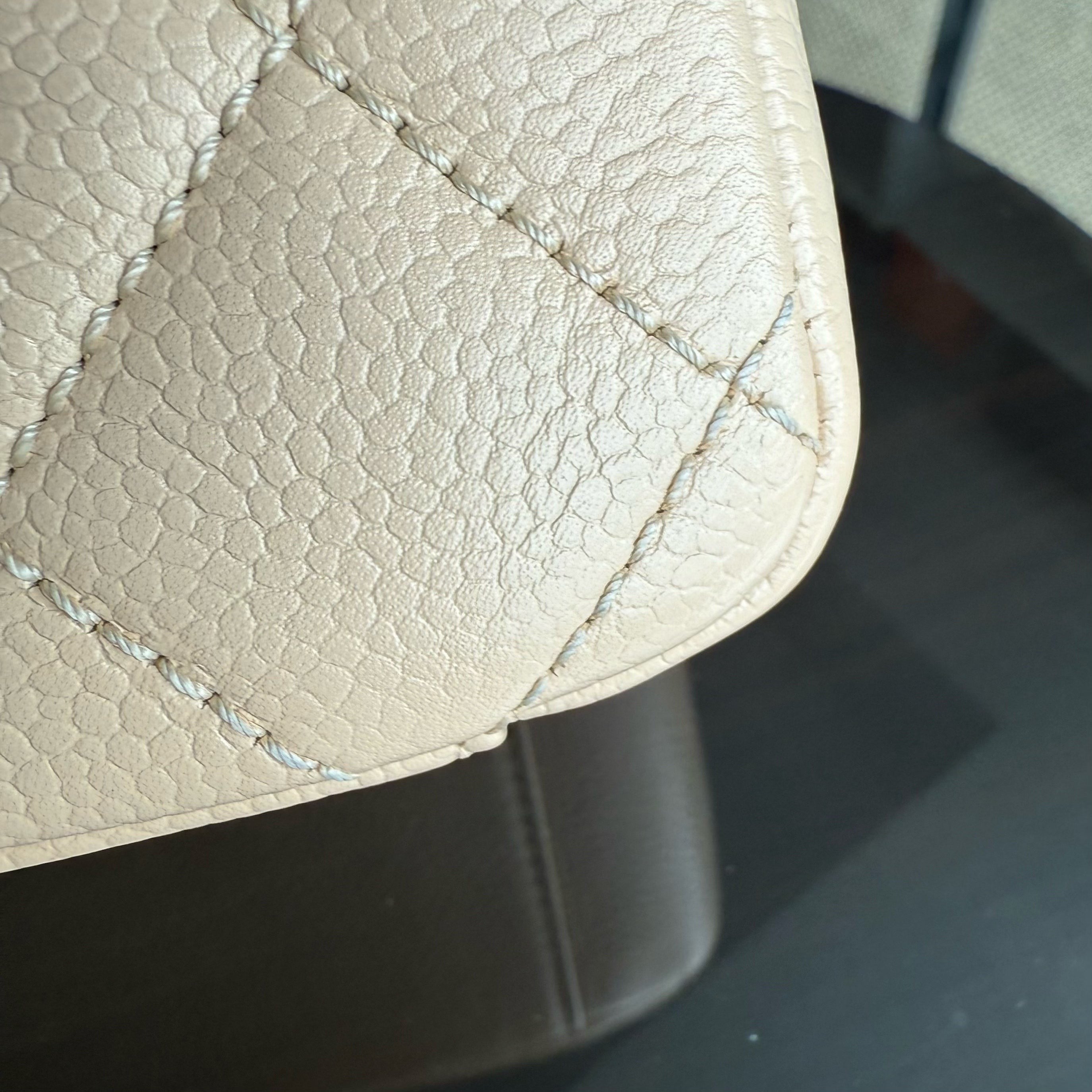 Chanel PST Petite Shopping Tote - Caviar Quilted Grained Calfskin Light Beige Gold Hardware
