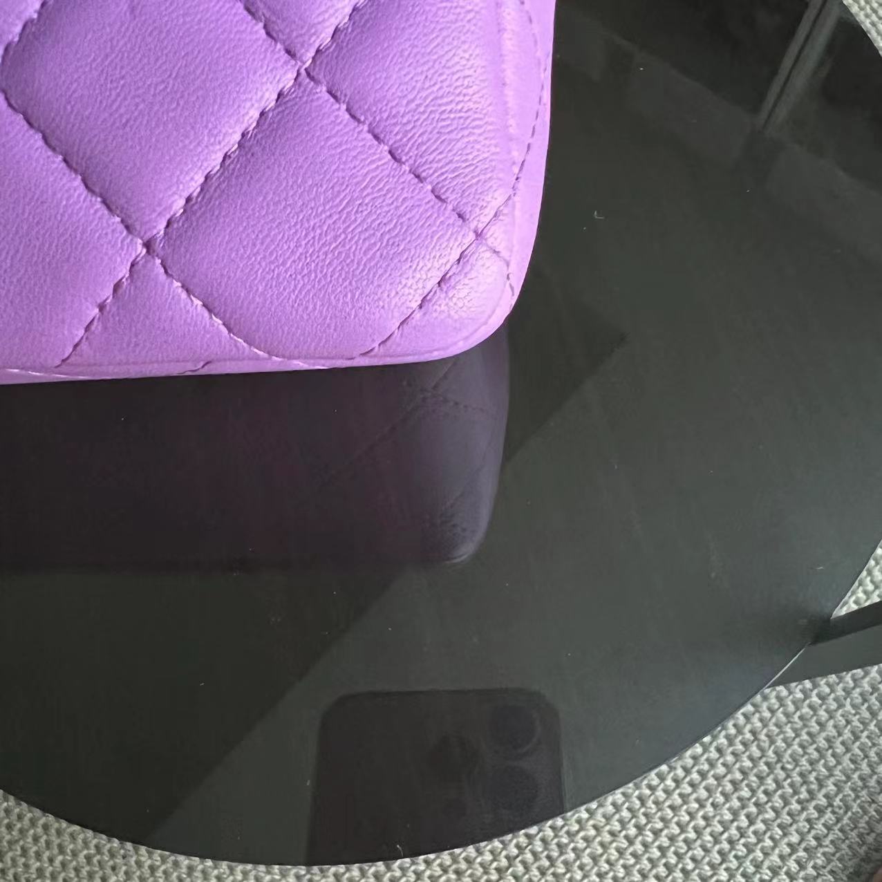 Chanel Classic Flap Mini - 20CM Rectangle Quilted Lambskin Purple Silver Hardware Series 29