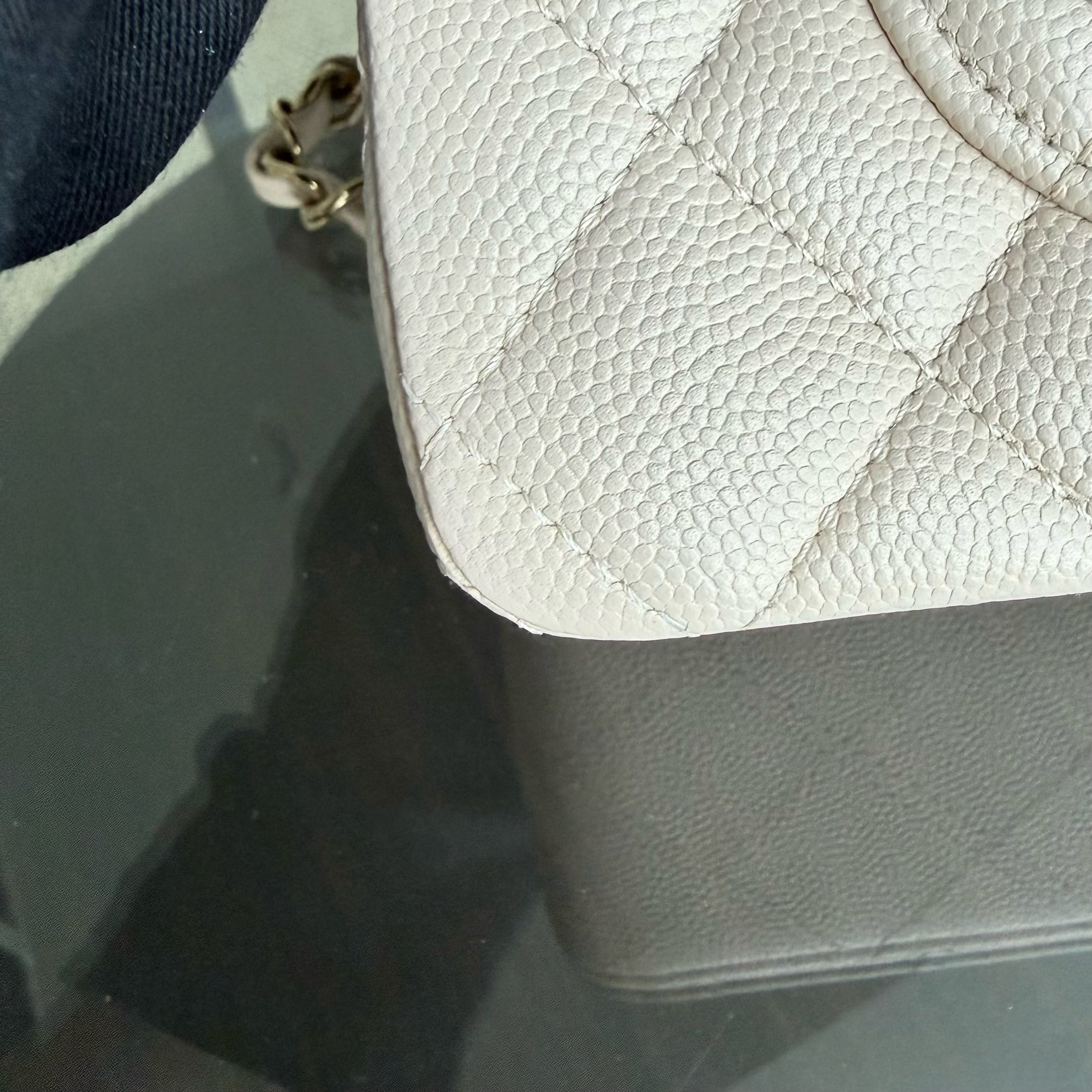 Chanel Classic Flap Small - Caviar 23CM Quilted Light Beige Gold Hardware Microchip