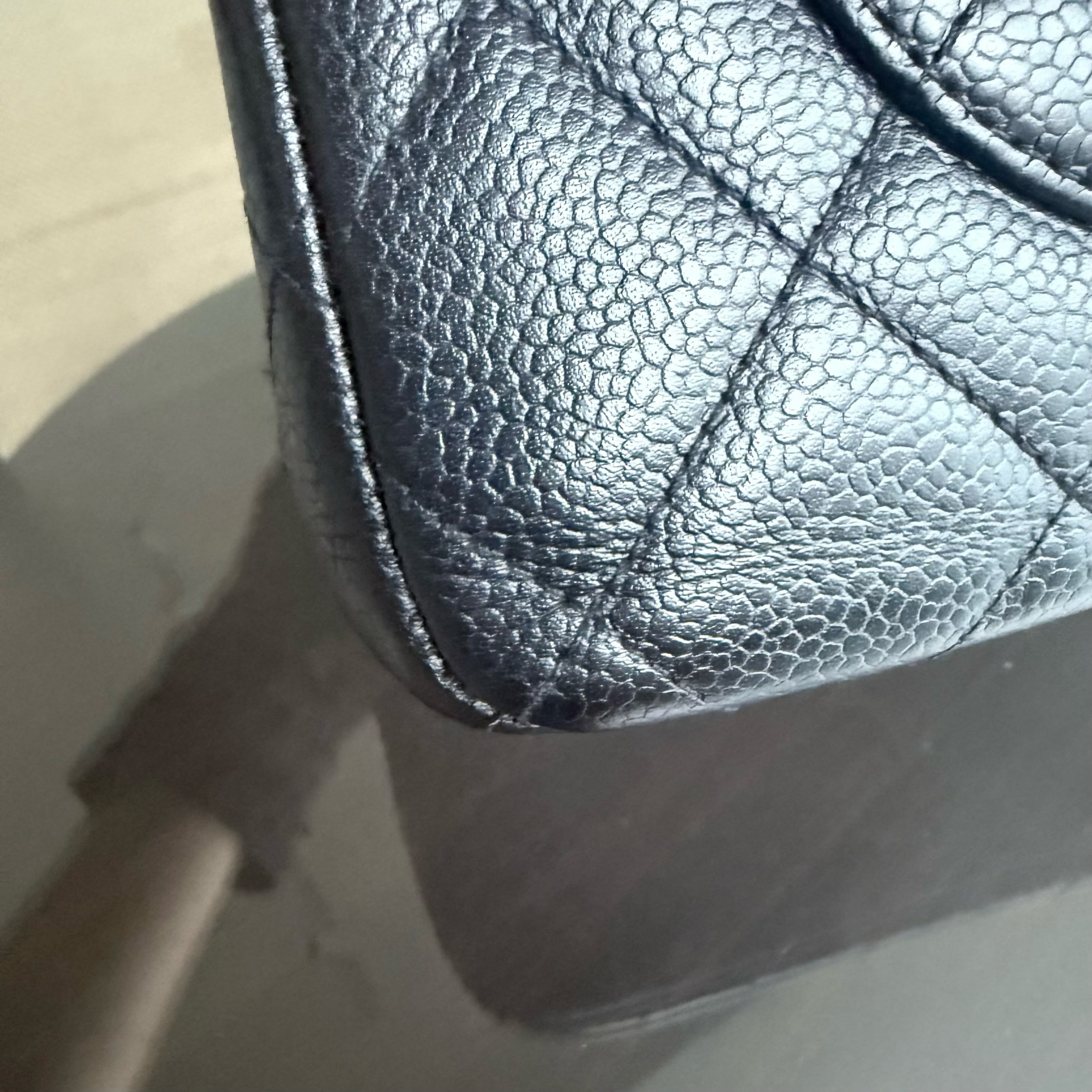 Chanel Classic Flap Jumbo - Caviar 30CM Single Flap Quilted Black 24K Gold Hardware Series 12