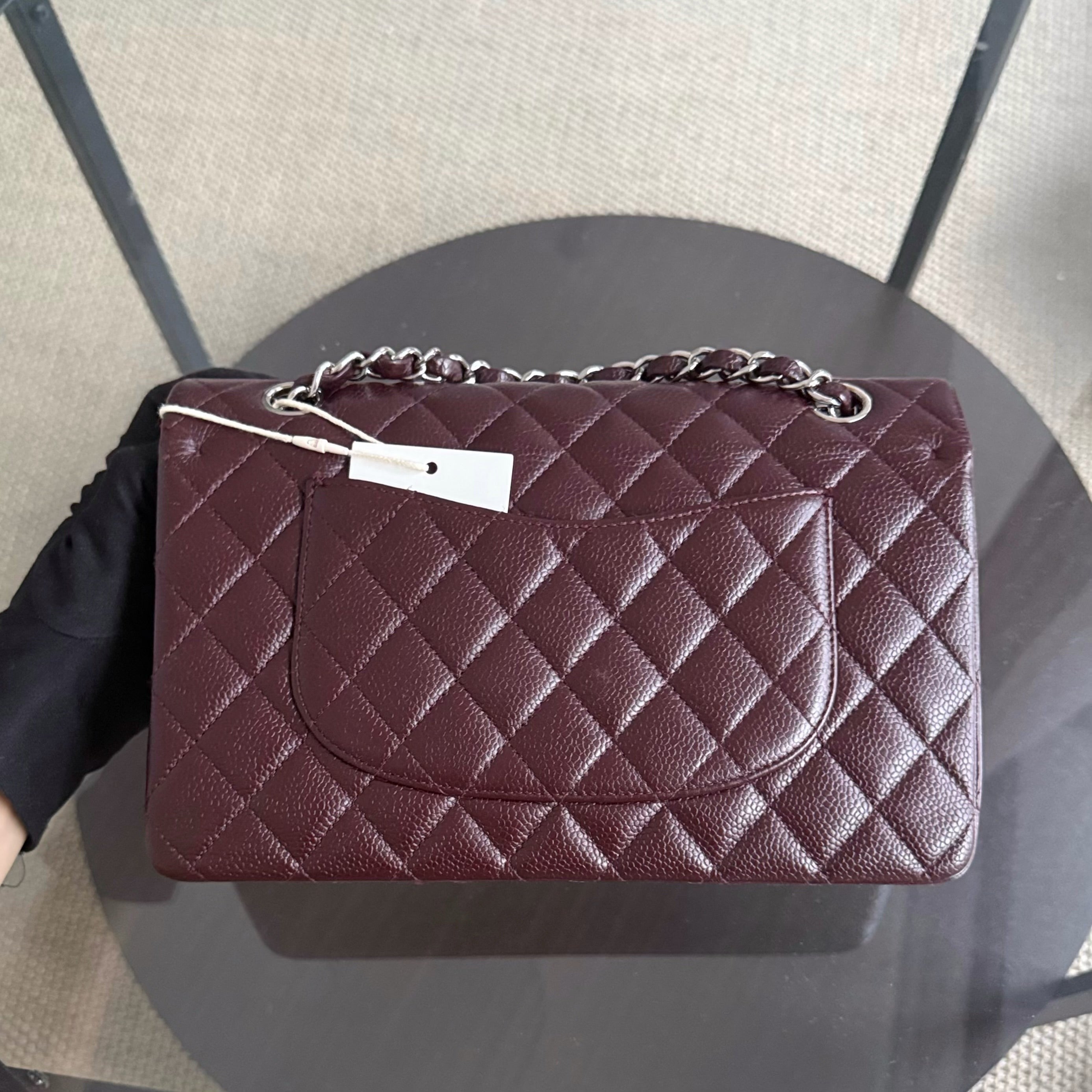 Chanel Classic Flap Medium - Caviar 25CM Quilted Dark Burgundy Silver Hardware Series 20