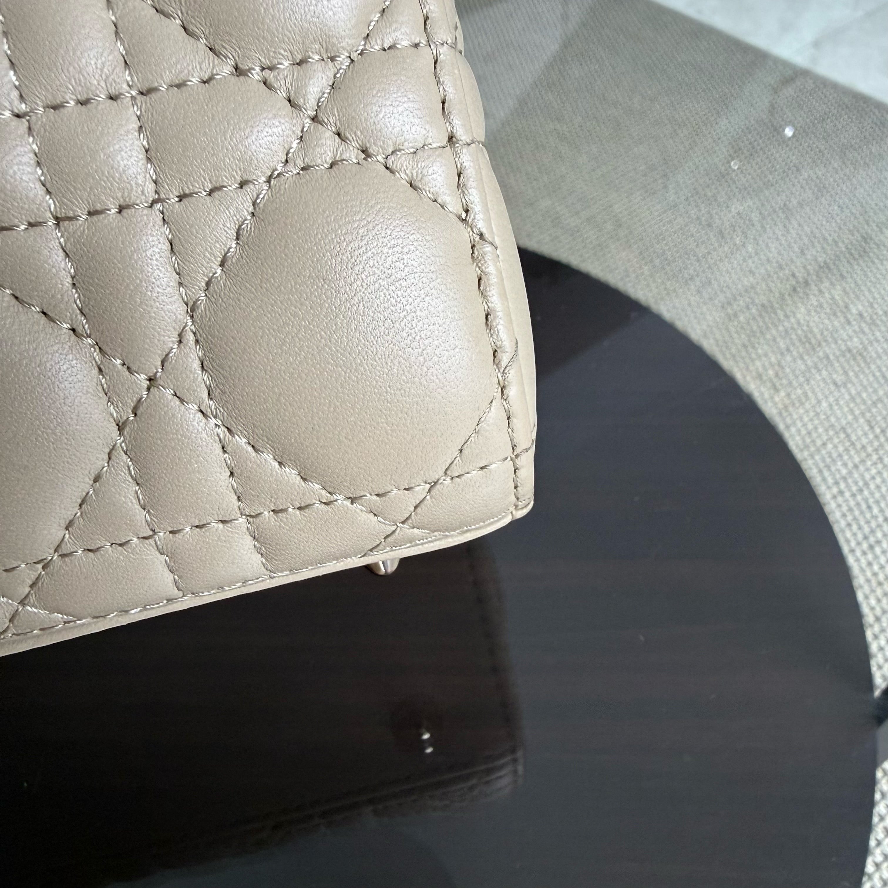 Dior Lady Small ABC Flap - Cannage Lambskin Beige Gold Hardware MyABC