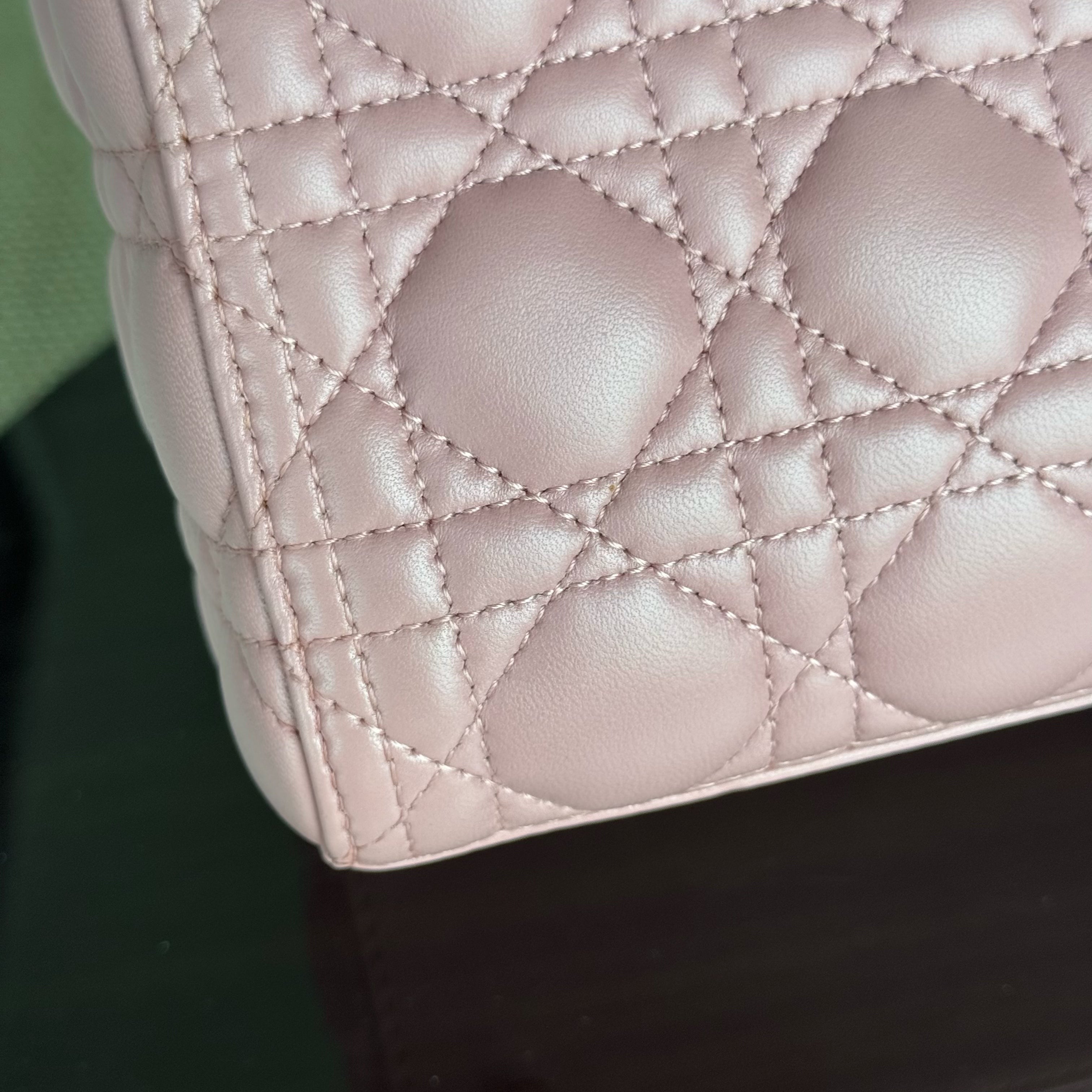 Dior Lady Medium - Cannage Lambskin Pink Silver Hardware