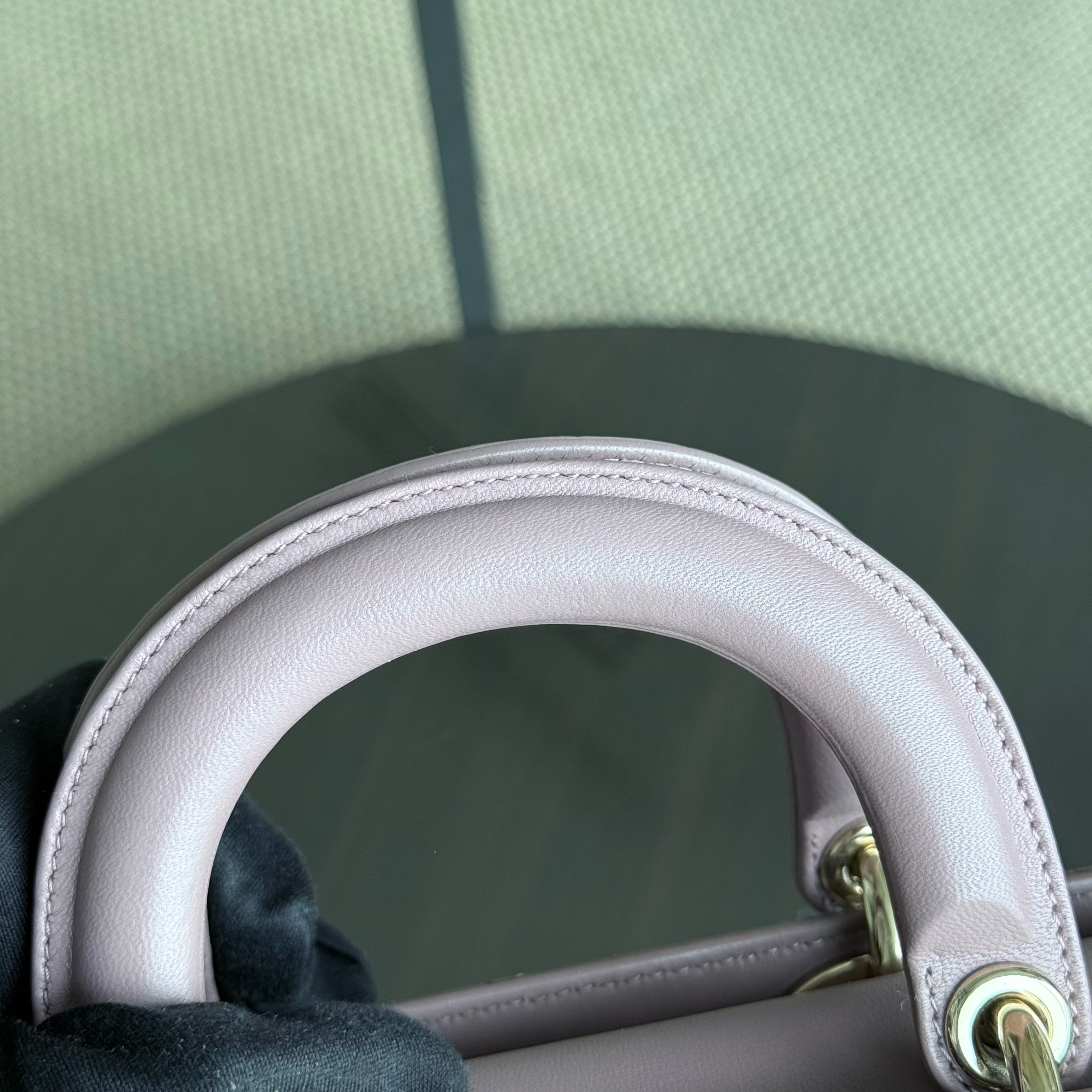 Dior D-Joy Medium - Cannage Lambskin Pink Gold Hardware