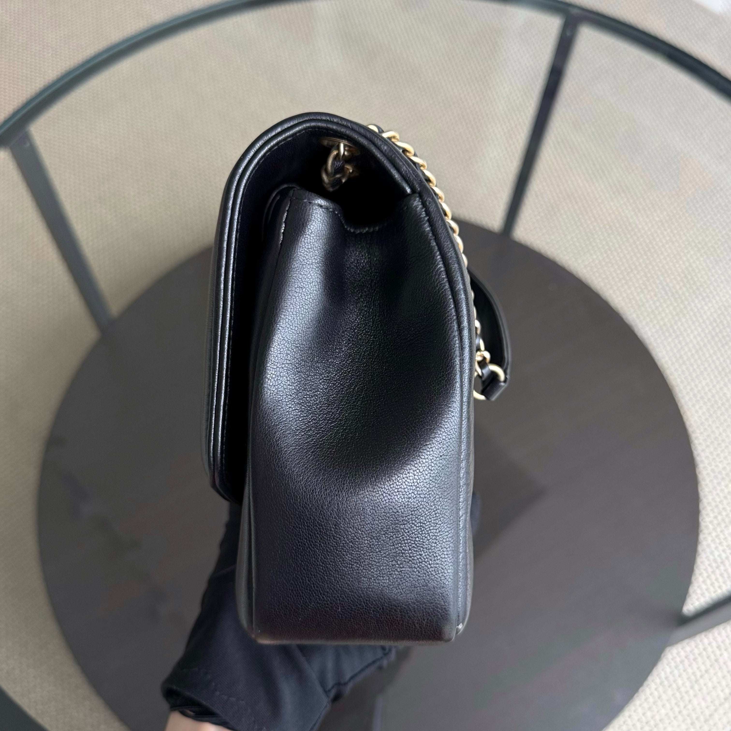 Chanel Diana Reissue - Quilted Lambskin 28CM Black Gold Hardware Series 20