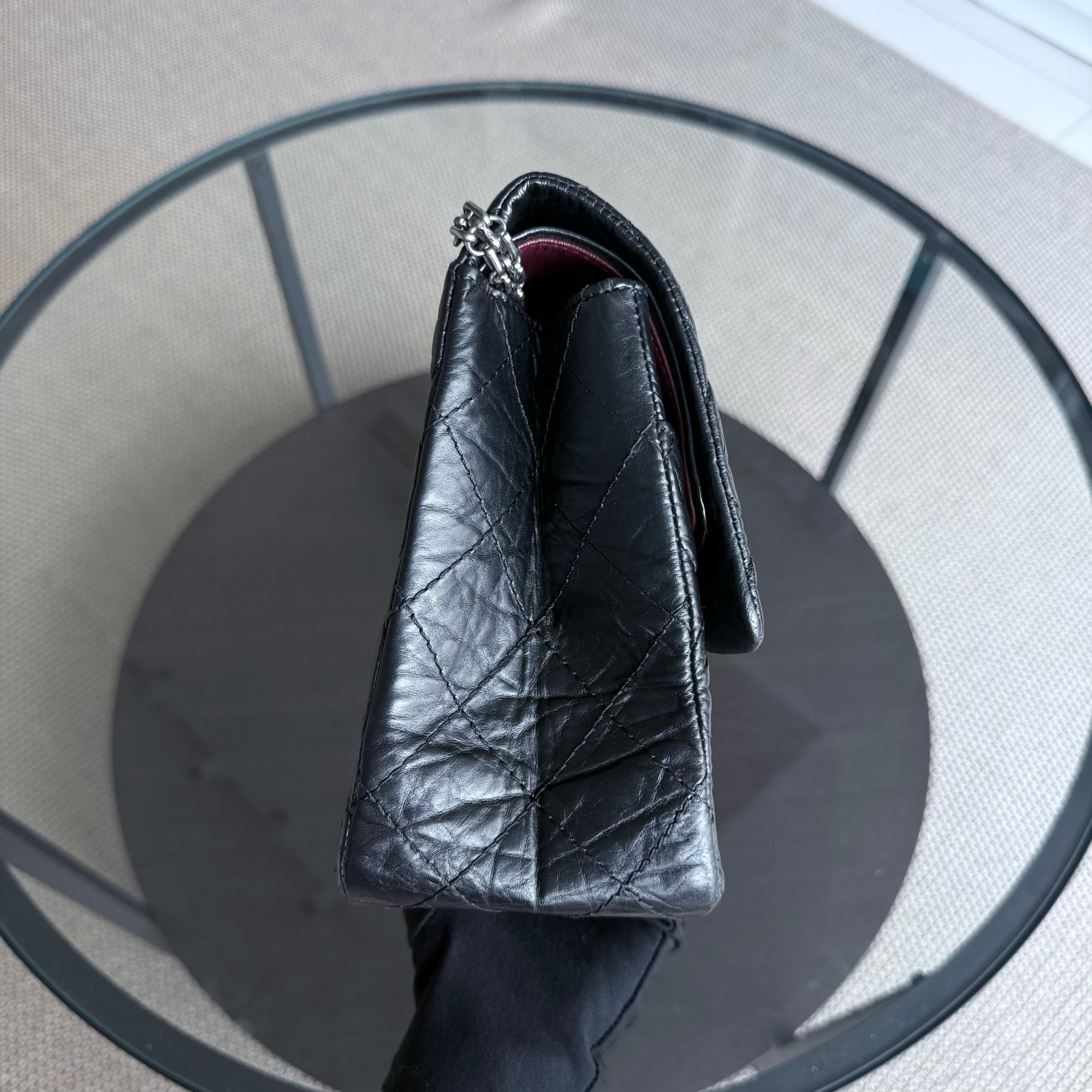 Chanel 2.55 Reissue 227 - Quilted Aged Calfskin Black Ruthenium Silver Hardware Series 13