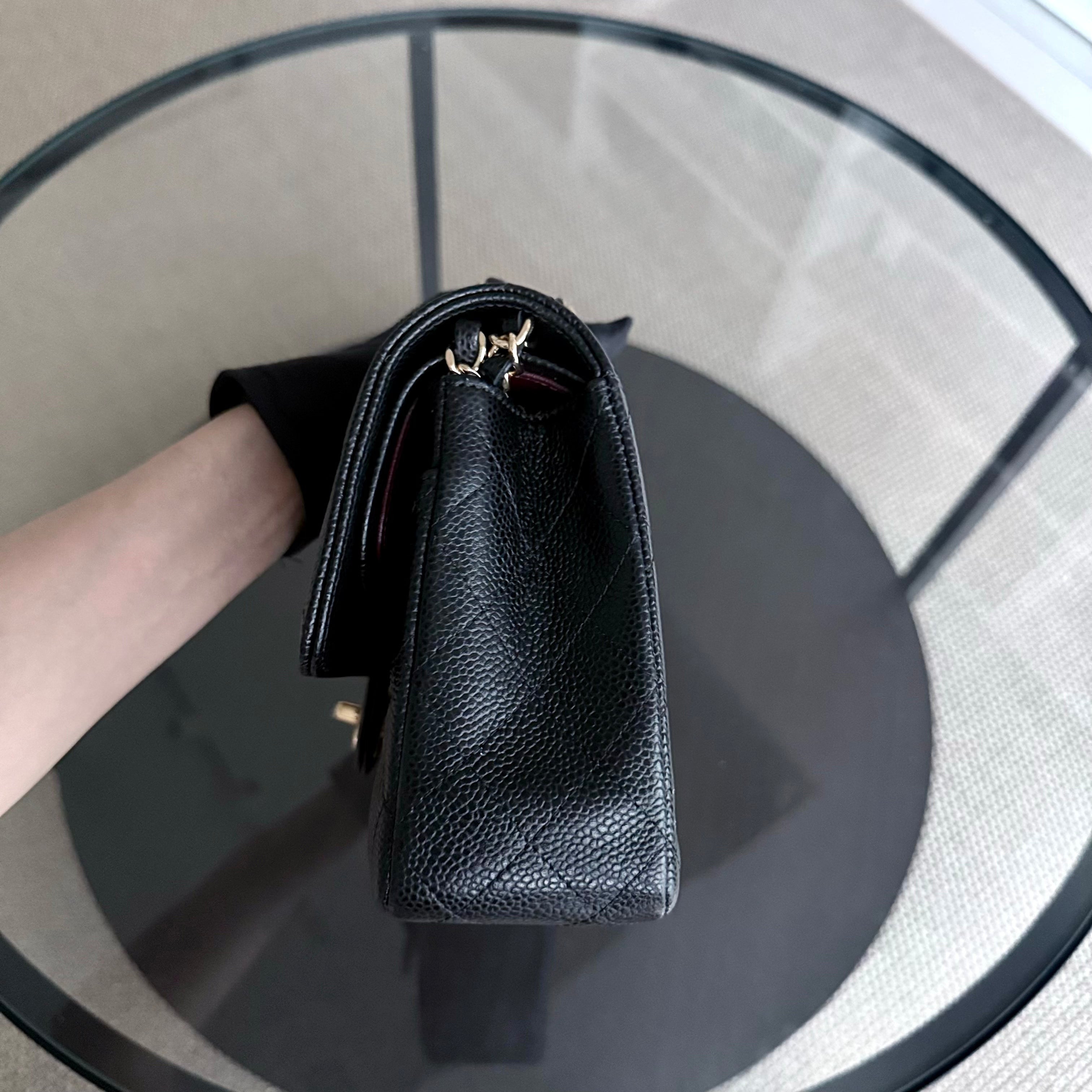 Chanel Classic Flap Medium - Caviar 25CM Quilted Black Gold Hardware Series 30
