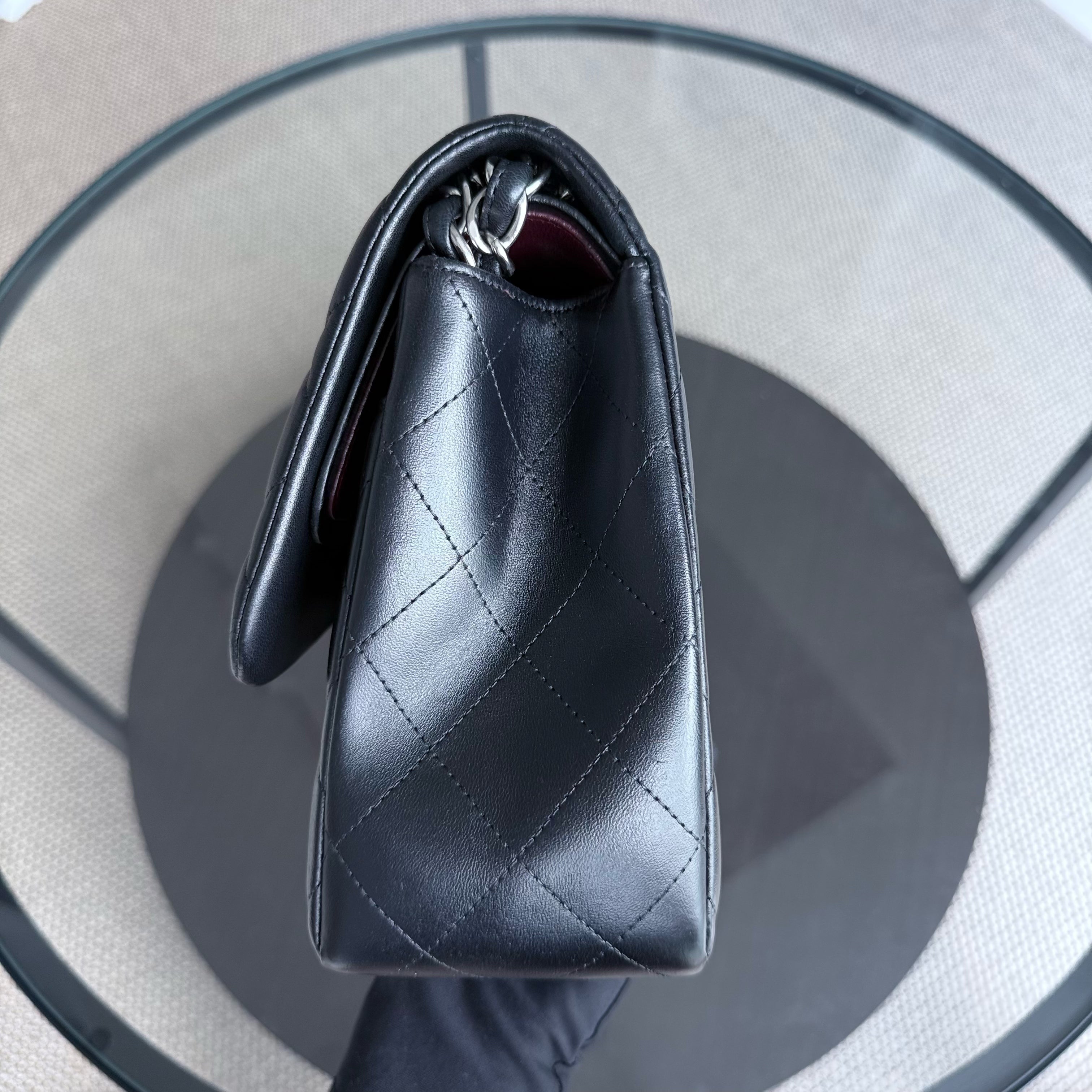 Chanel Classic Flap Jumbo - Double Flap 30CM Quilted Black Silver Hardware Series 19