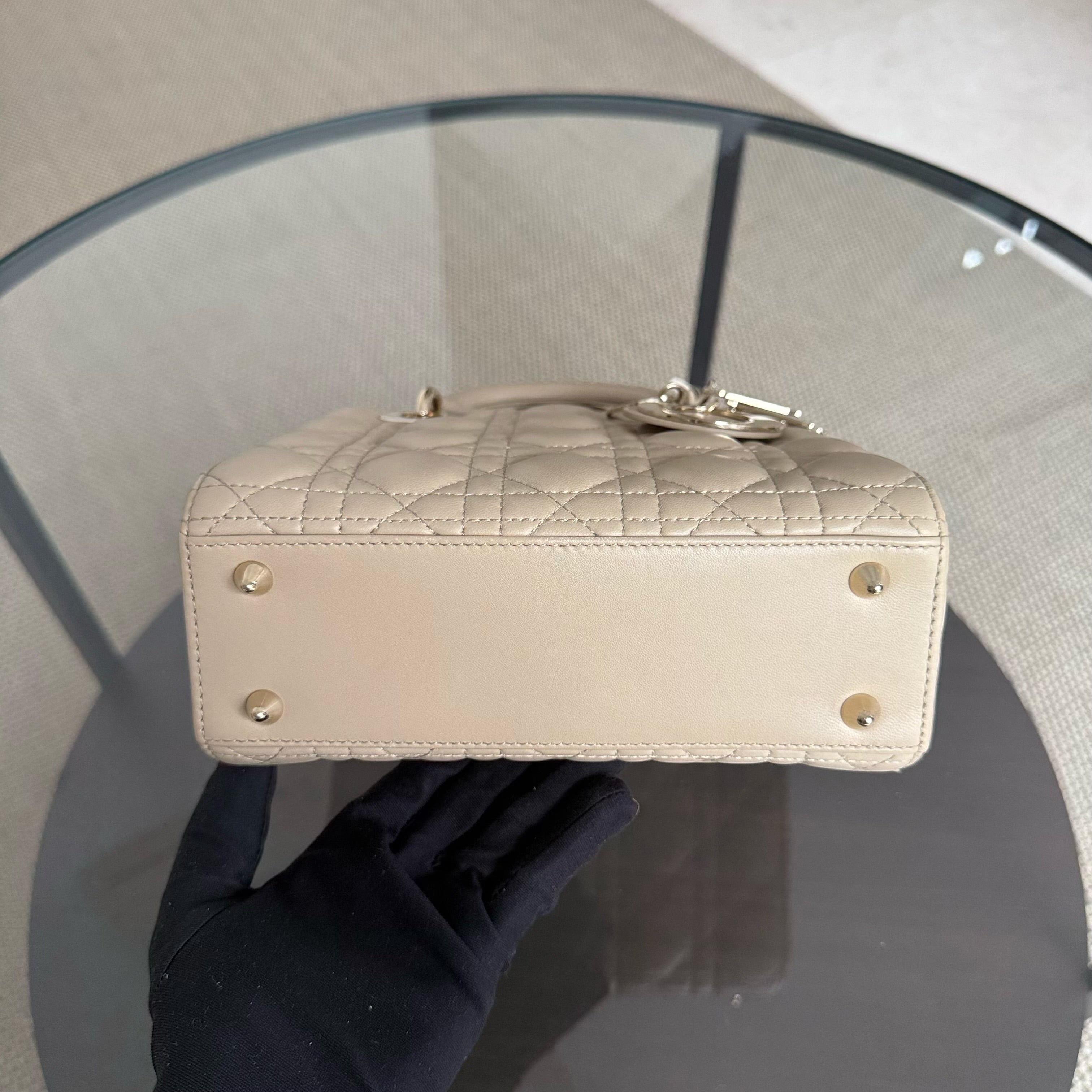 Dior Lady Small ABC Flap - Cannage Lambskin Beige Gold Hardware MyABC