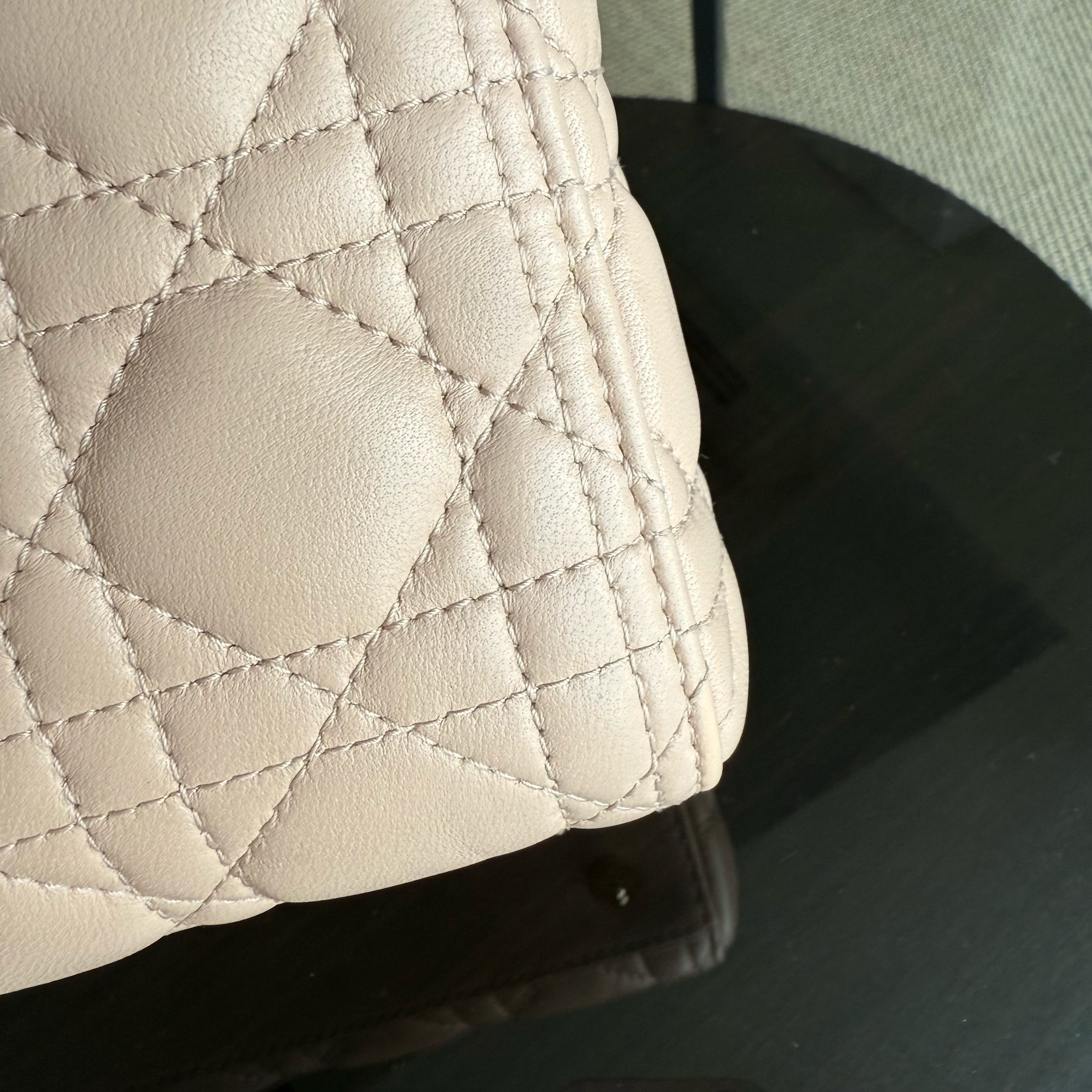 Dior Lady Medium - Cannage Lambskin Light Beige Blush Gold Hardware
