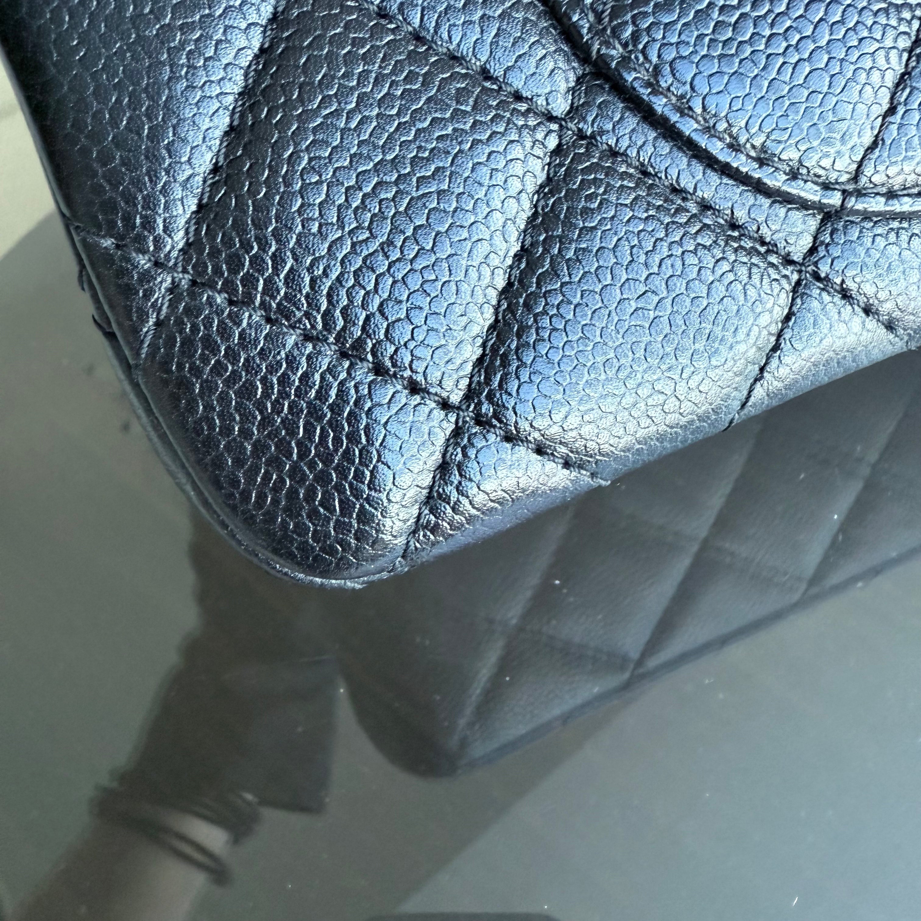 Chanel 2.55 Reissue 227 - Caviar Quilted Black Aged Gold Hardware Series 18