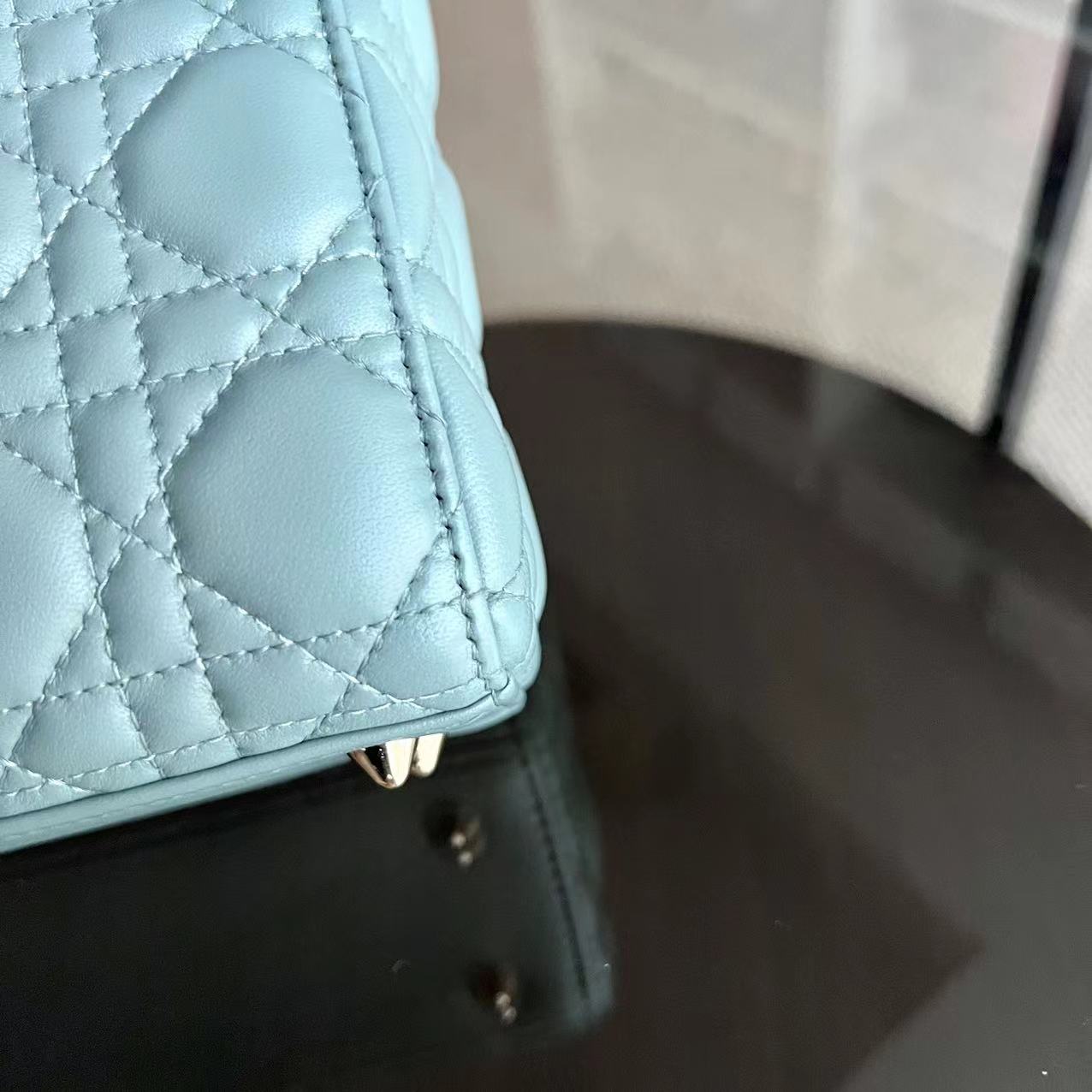 Dior Lady Small - Cannage Lambskin MyABC Cyan Green Blue Golden Hardware ABC