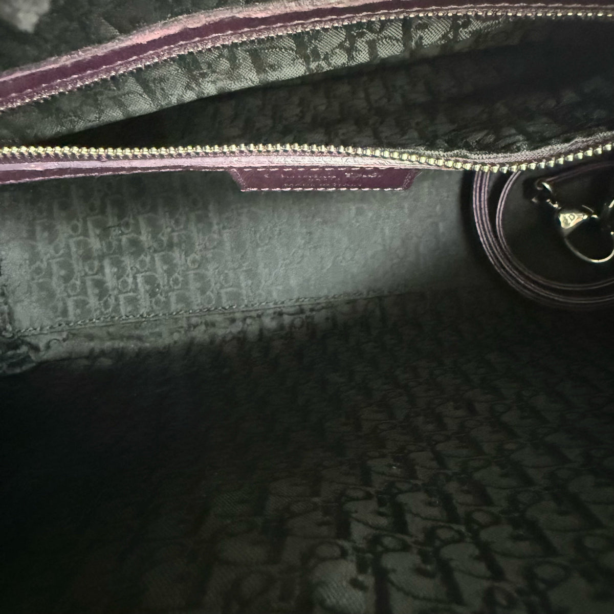 Dior Lady Large - Cannage Lambskin Dark Purple Silver Hardware