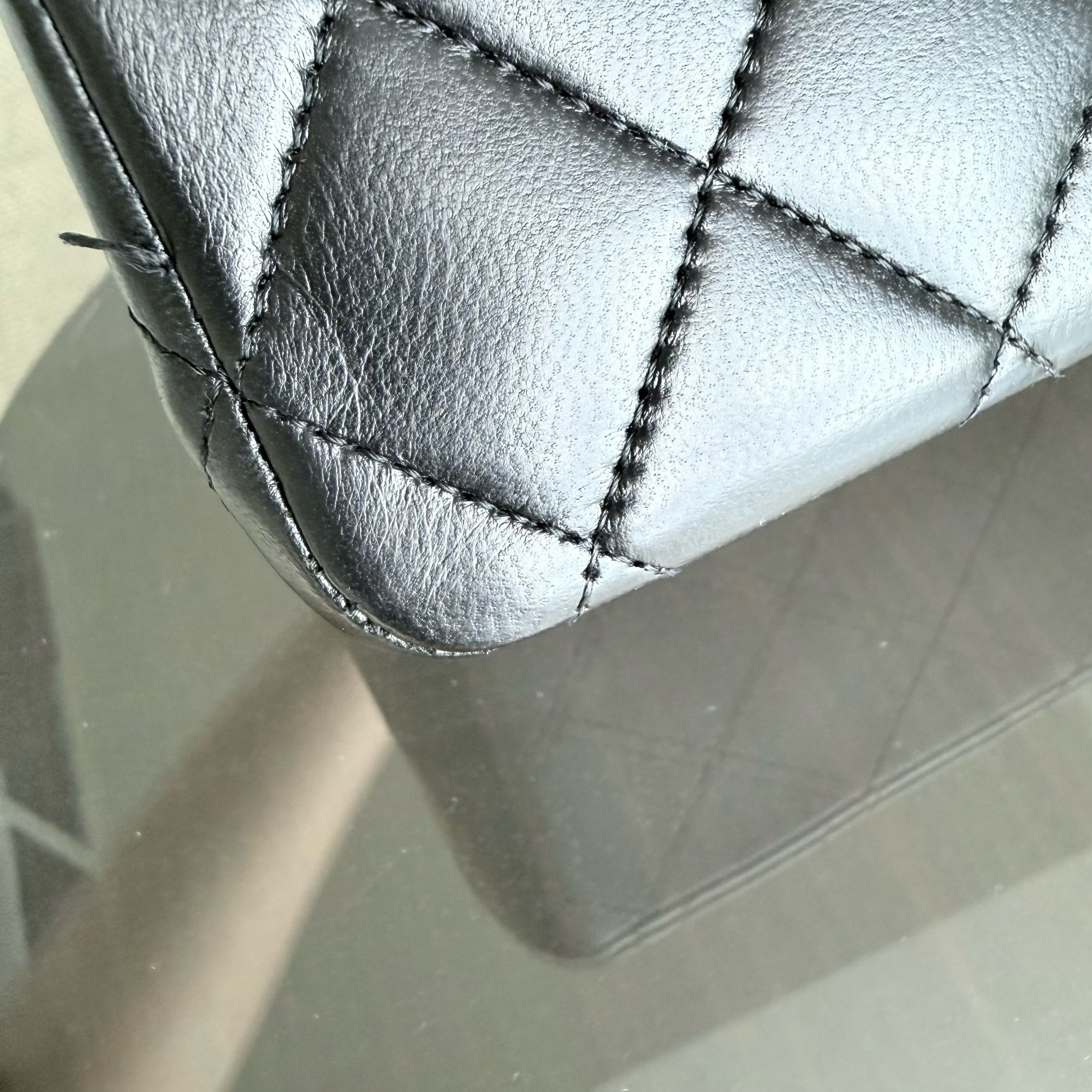 Chanel Classic Flap Medium - 25CM Quilted Lambskin Black Gold Hardware Series 13