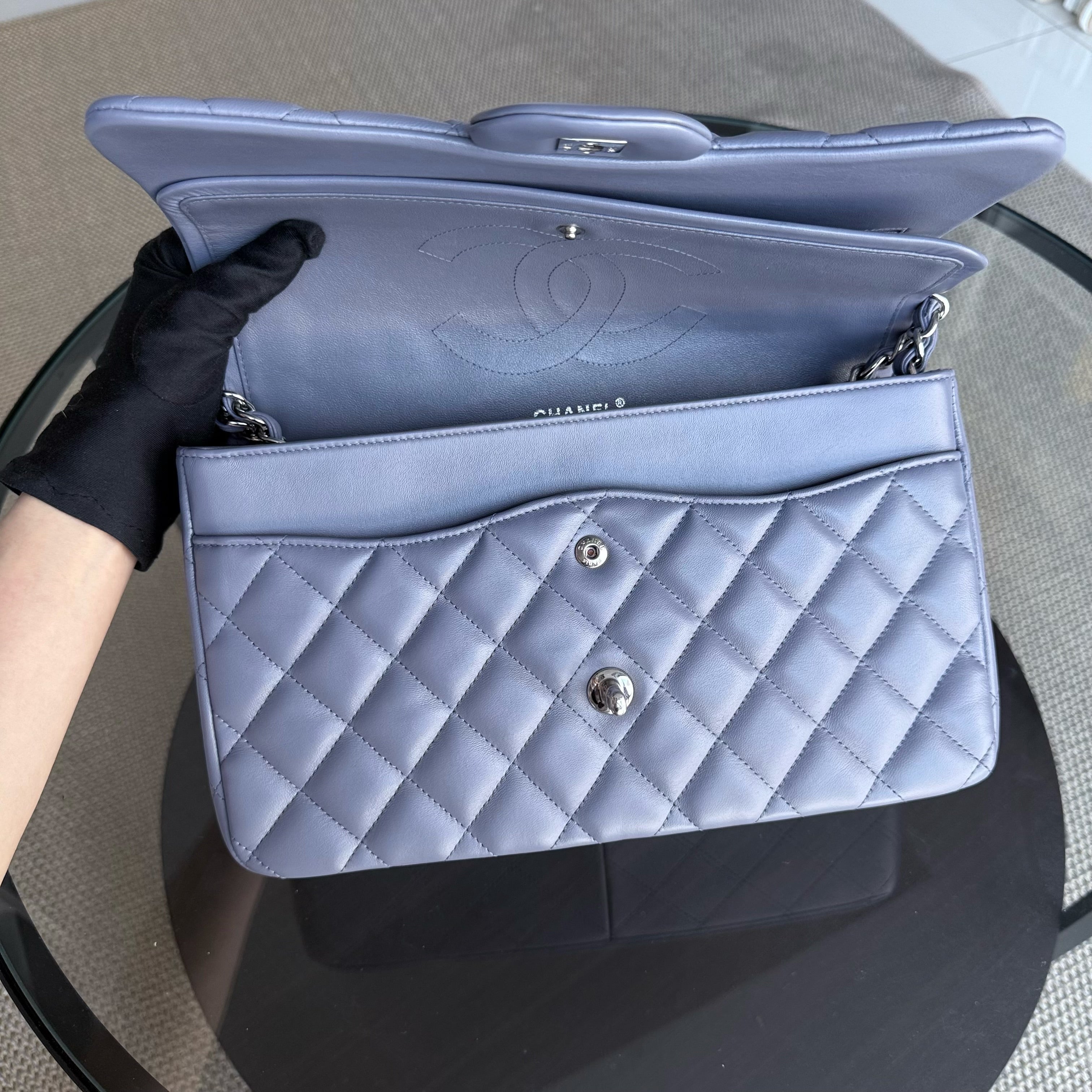 Chanel Classic Flap Jumbo - Double Flap 30CM Quilted Lambskin Lavender Silver Hardware Series 15