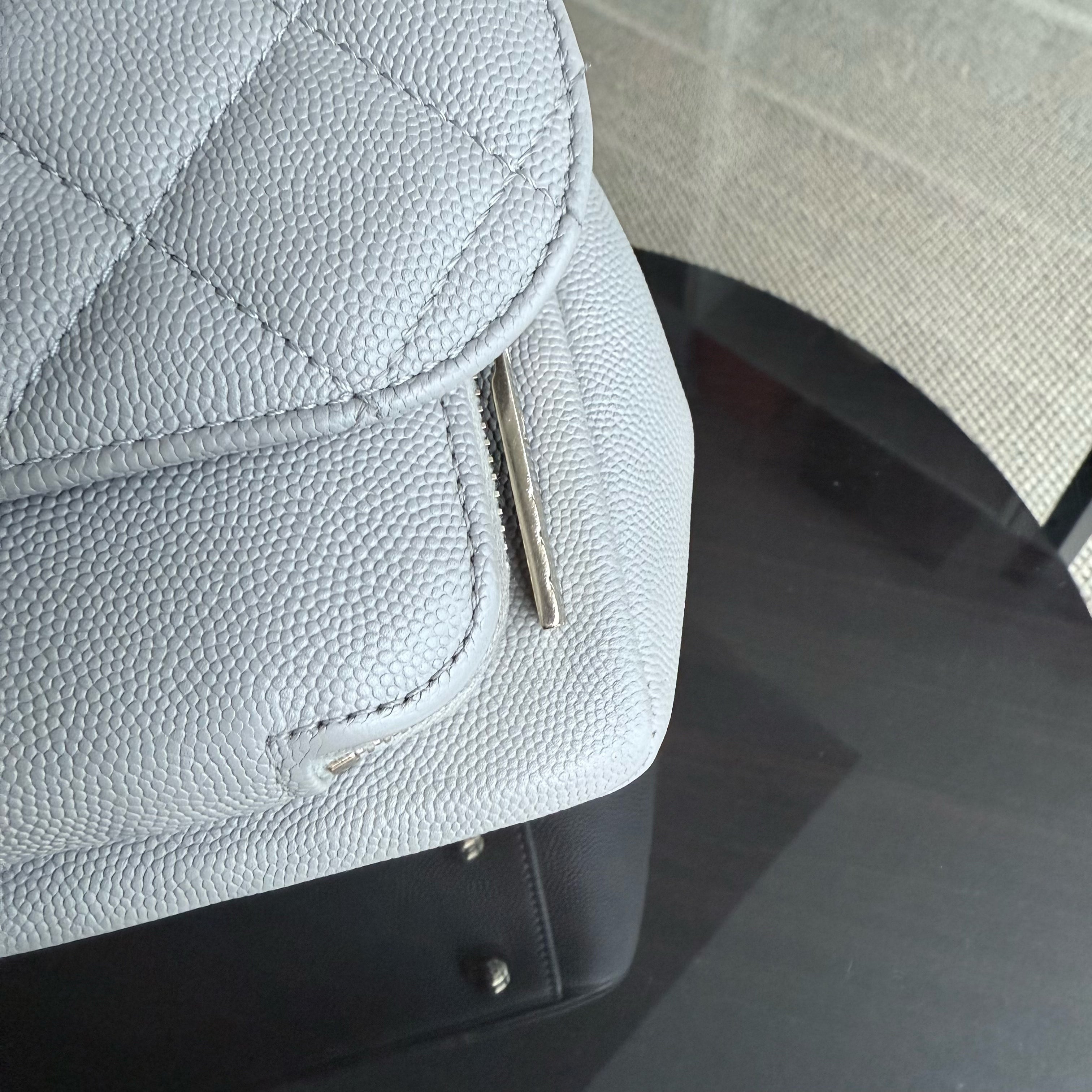 Chanel Business Affinity Medium - Caviar Quilted Grained Calfskin Grey Gray Gold Hardware Series 28
