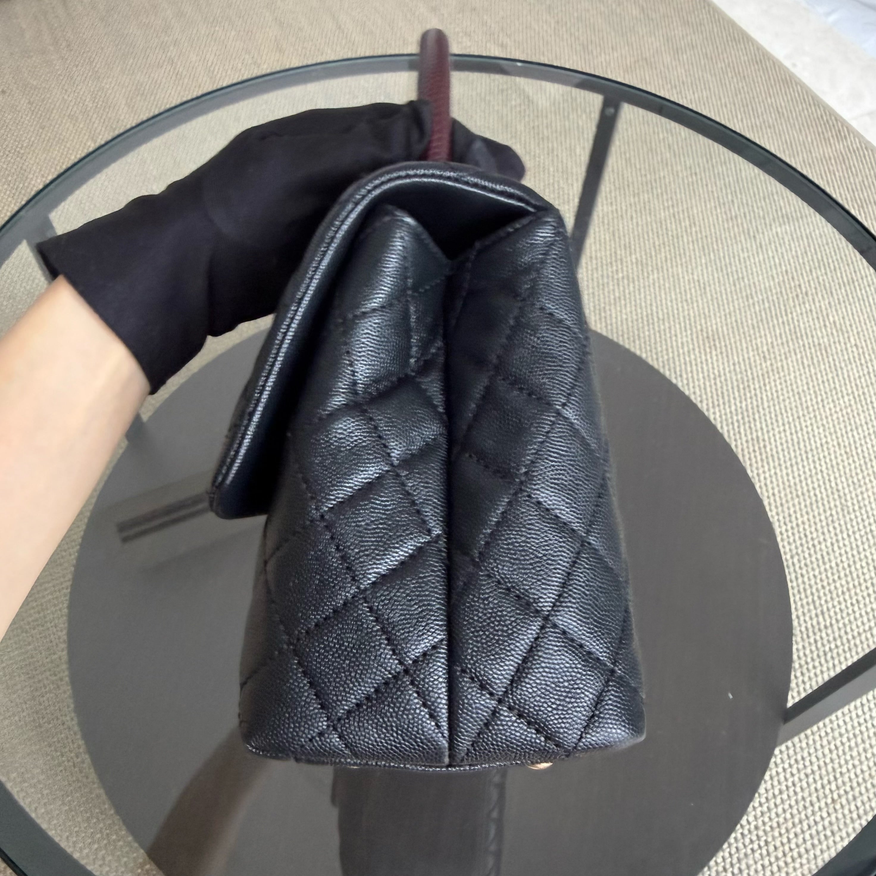 Chanel Coco Handle Medium - Caviar 29CM Quilted Black Gold Hardware Series 27