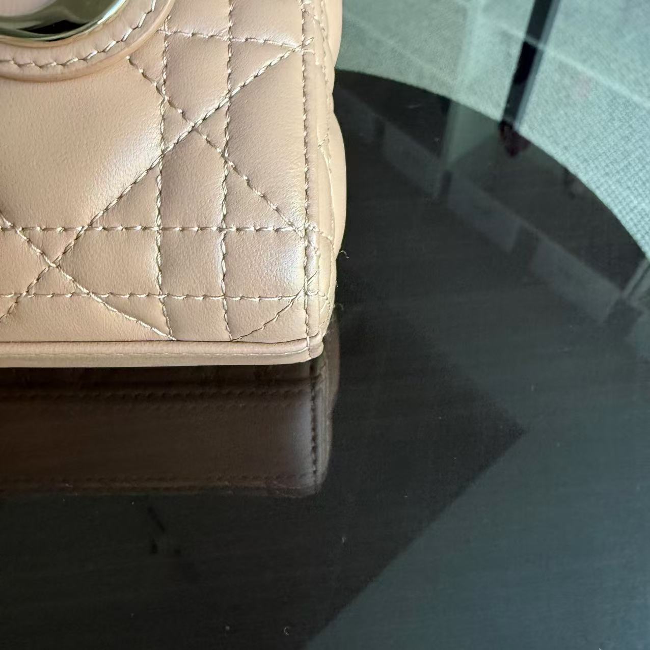 Dior D-joy Micro - Lambskin Cannage Nude Pink Gold Hardware