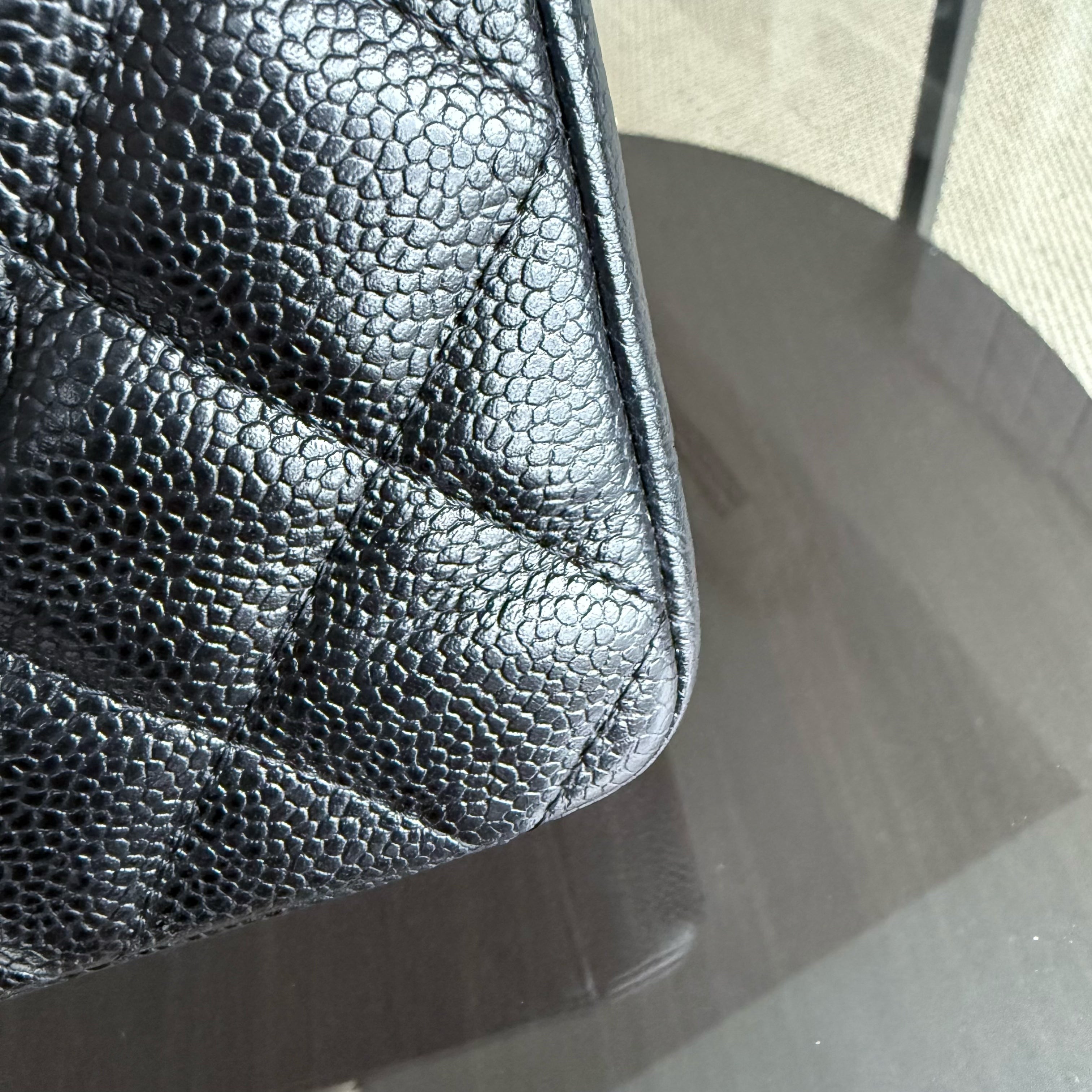 Chanel PST Petite Shopping Tote - Caviar Quilted Black Gold Hardware Series 8