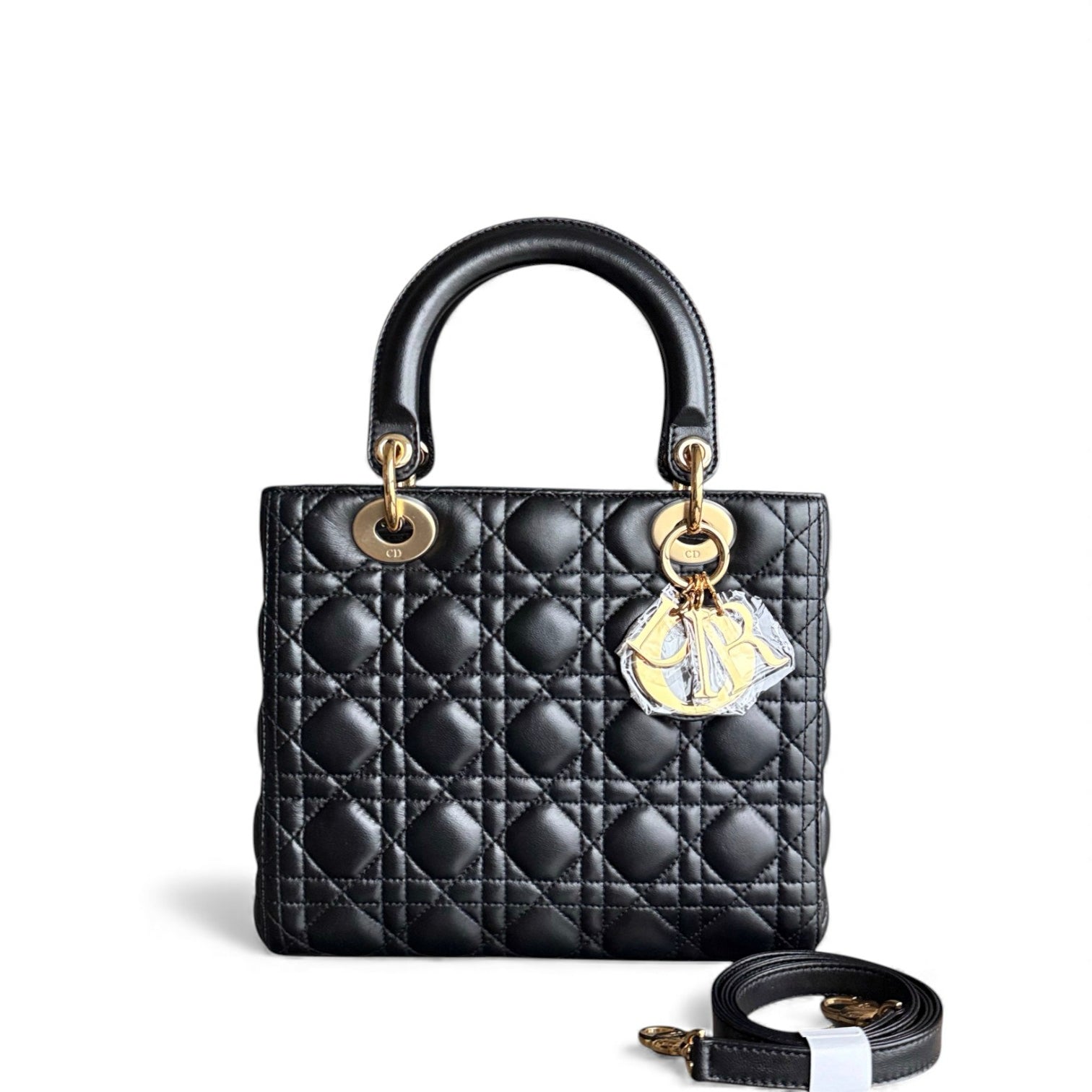 Dior Lady Medium - Canange Lambskin Black Gold Hardware