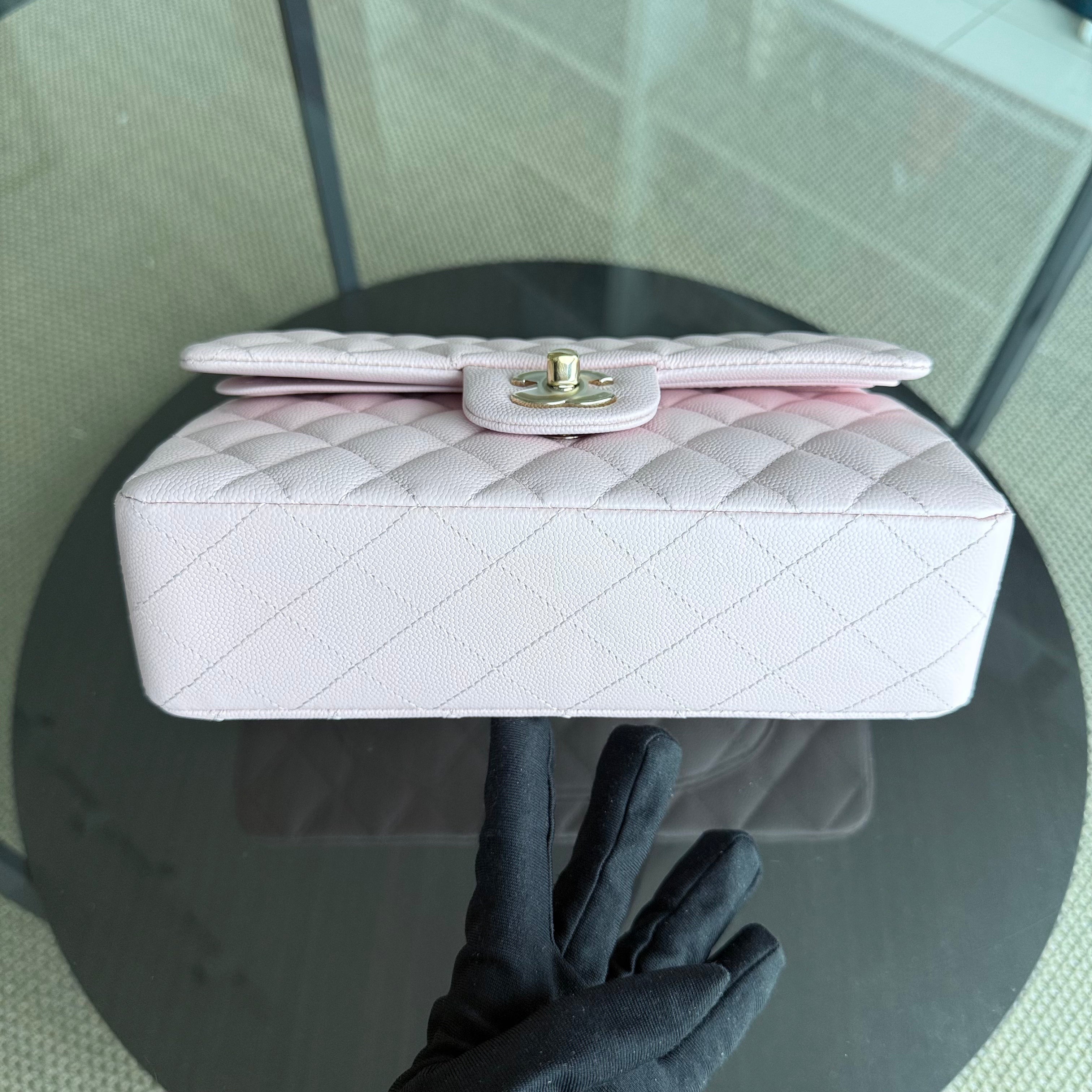 Chanel Classic Flap Small - Caviar 23CM Quilted Light Sakura Pink Gold Hardware Microchip