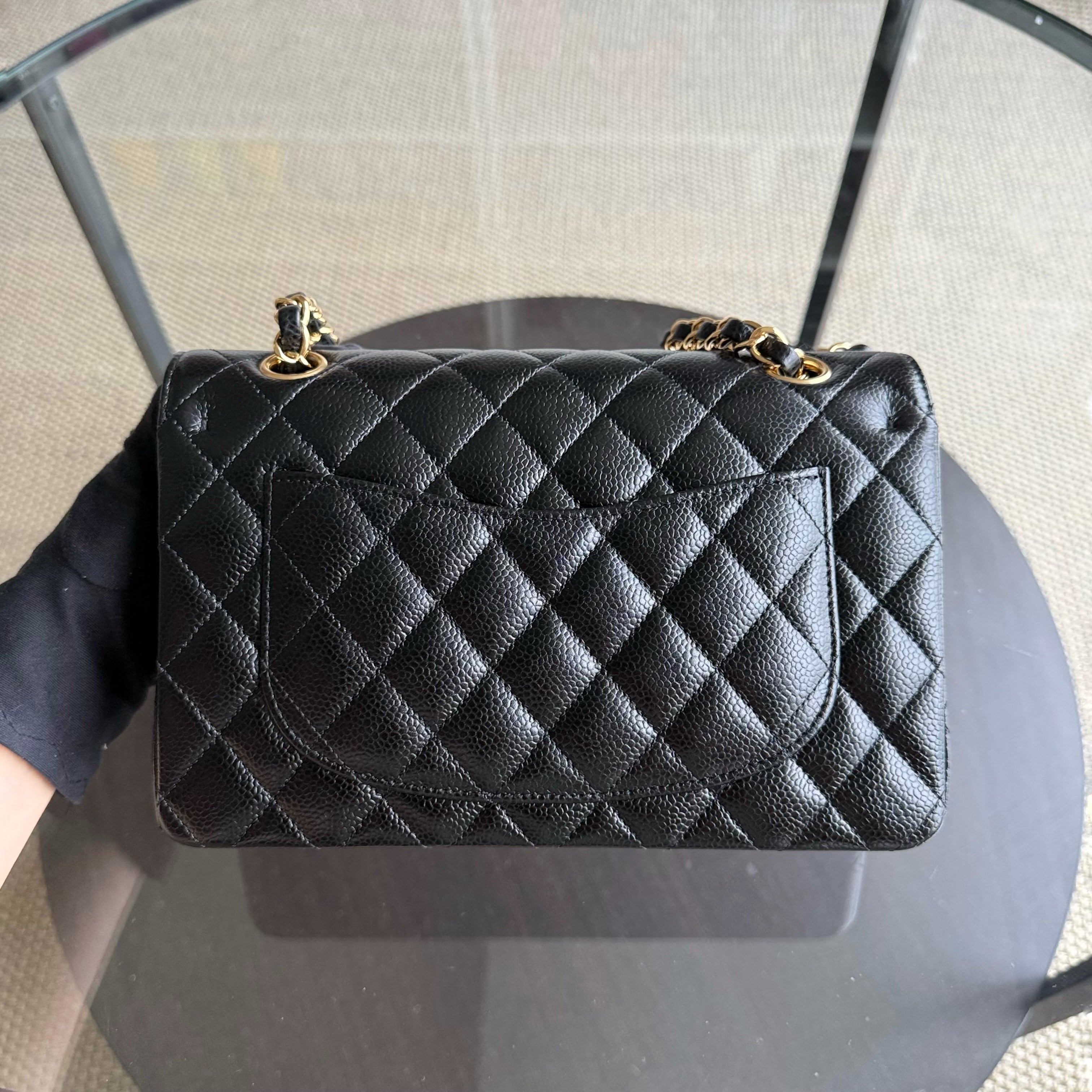 Chanel Classic Flap Small - Caviar 23CM Quilted Black Gold Hardware Series 30