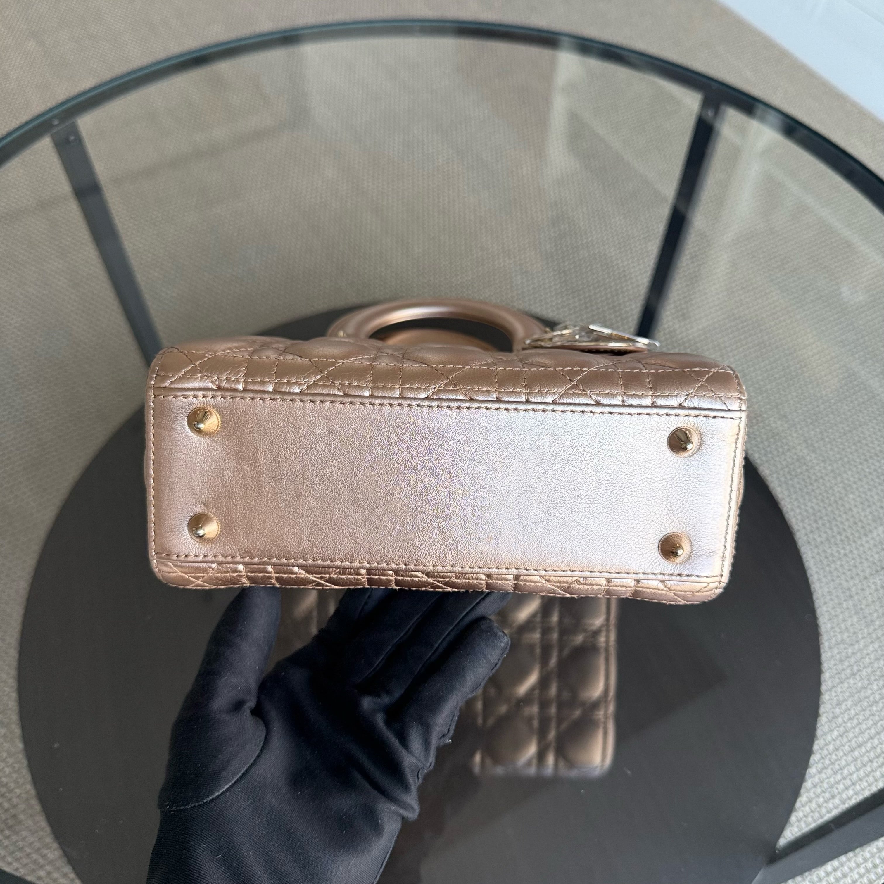 Dior Lady Small Flap ABC - Cannage Calfskin Gold Metallic Gold Hardware MyABC