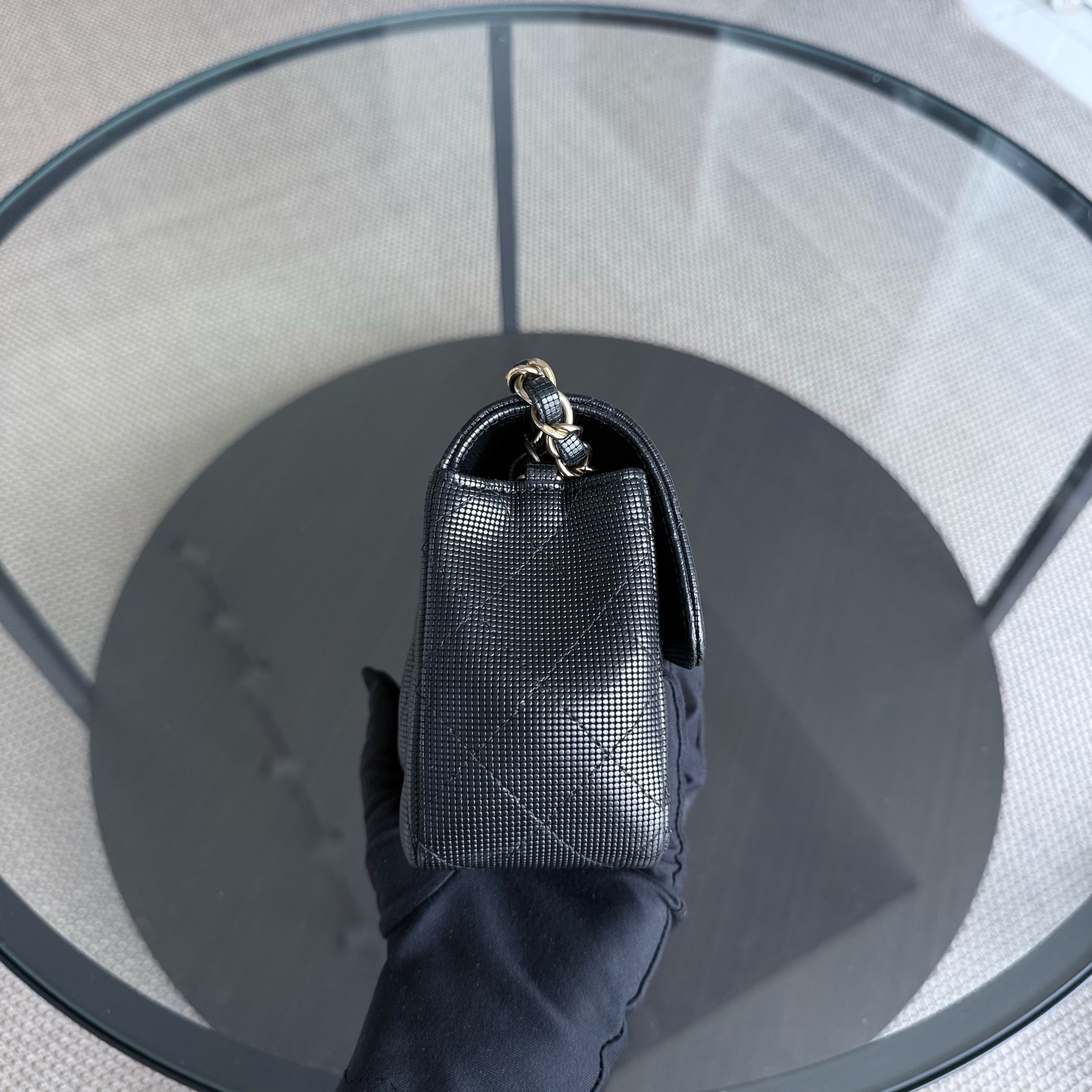 Chanel Classic Flap Mini - Pixelated Calfskin 20CM Limited Edition Quilted Black Gold Hardware Series 21