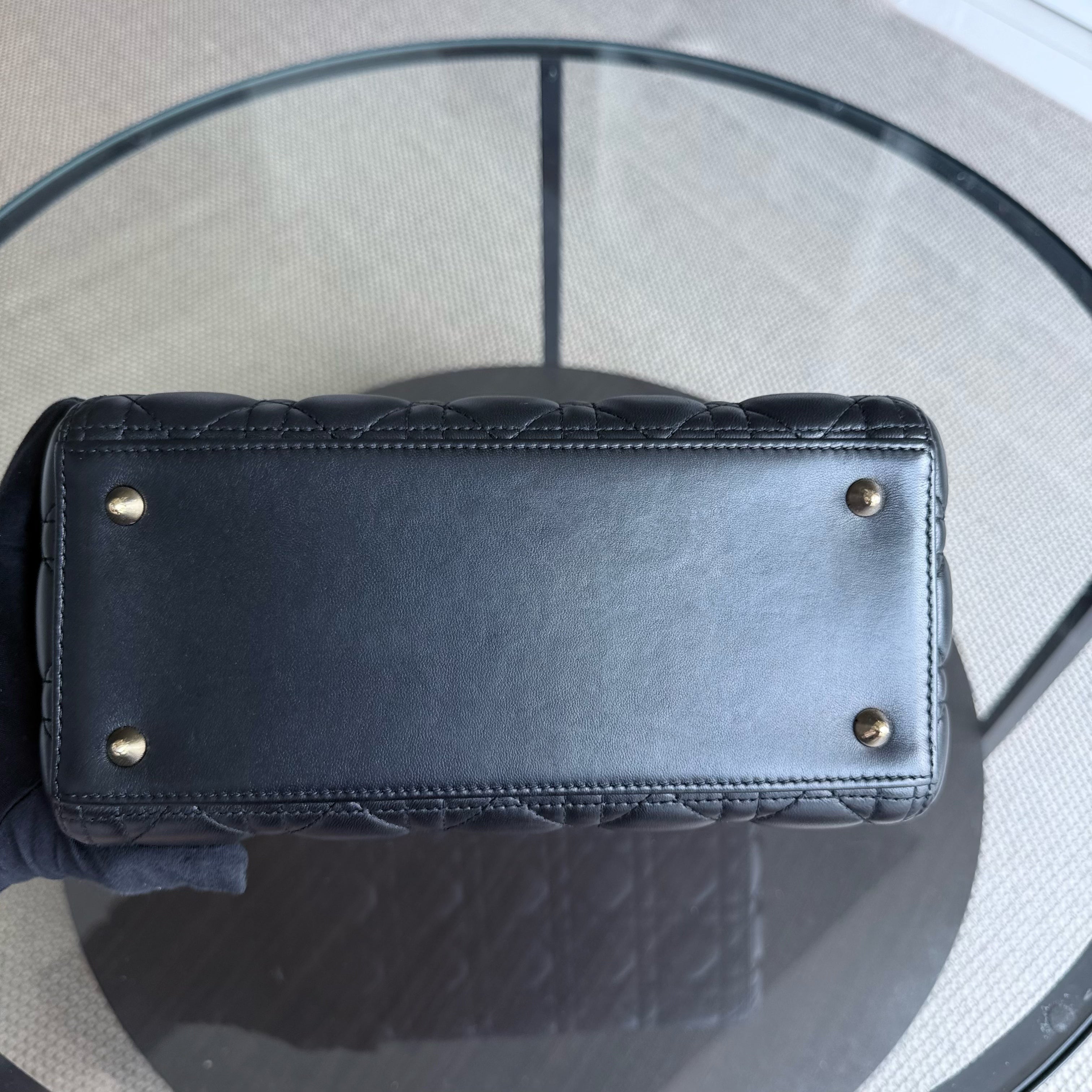 Dior Lady Medium - Cannage Lambskin Black Gold Hardware NO STRAP