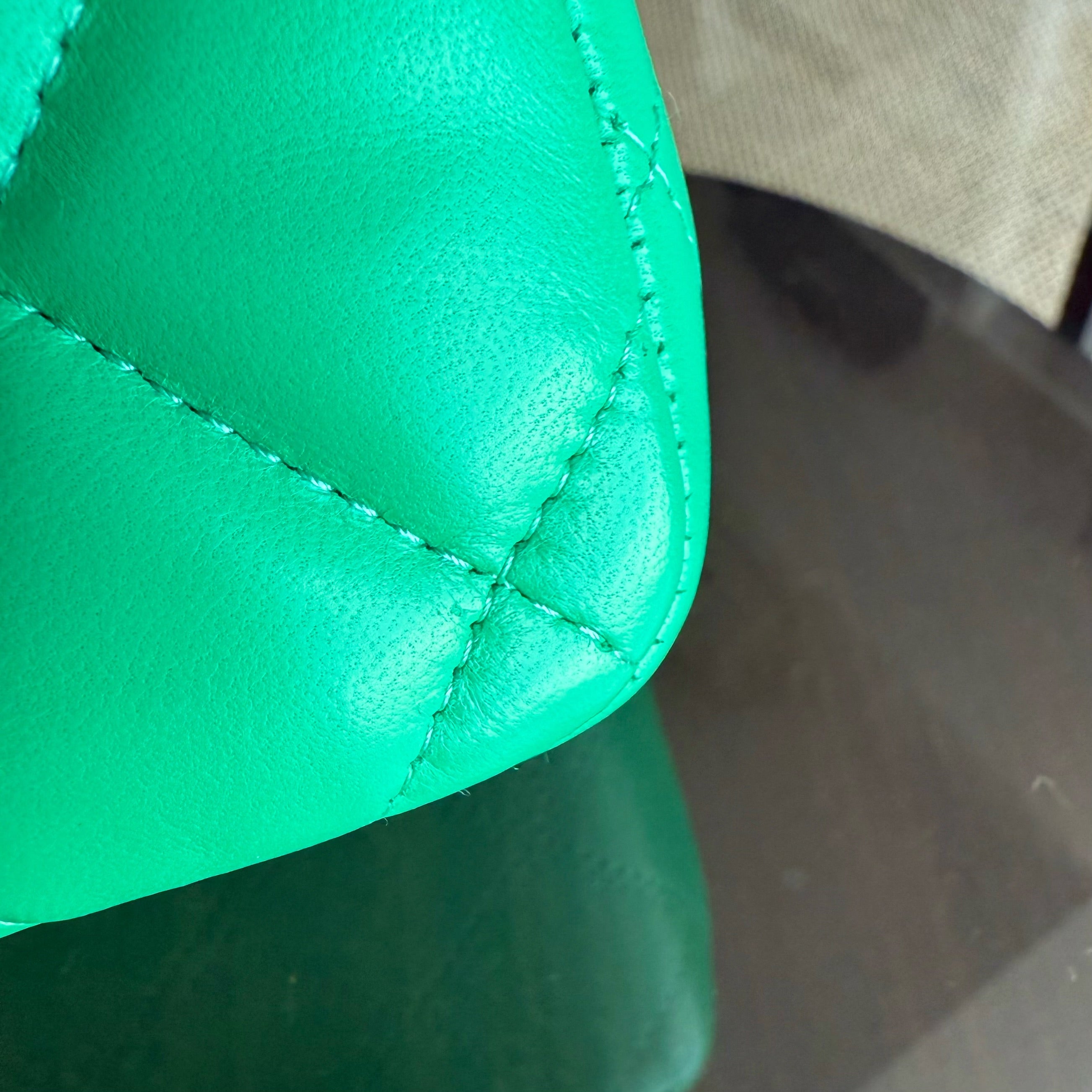 Chanel Classic Flap Jumbo - Double Flap 30CM Quilted Lambskin Green Silver Hardware Series 16