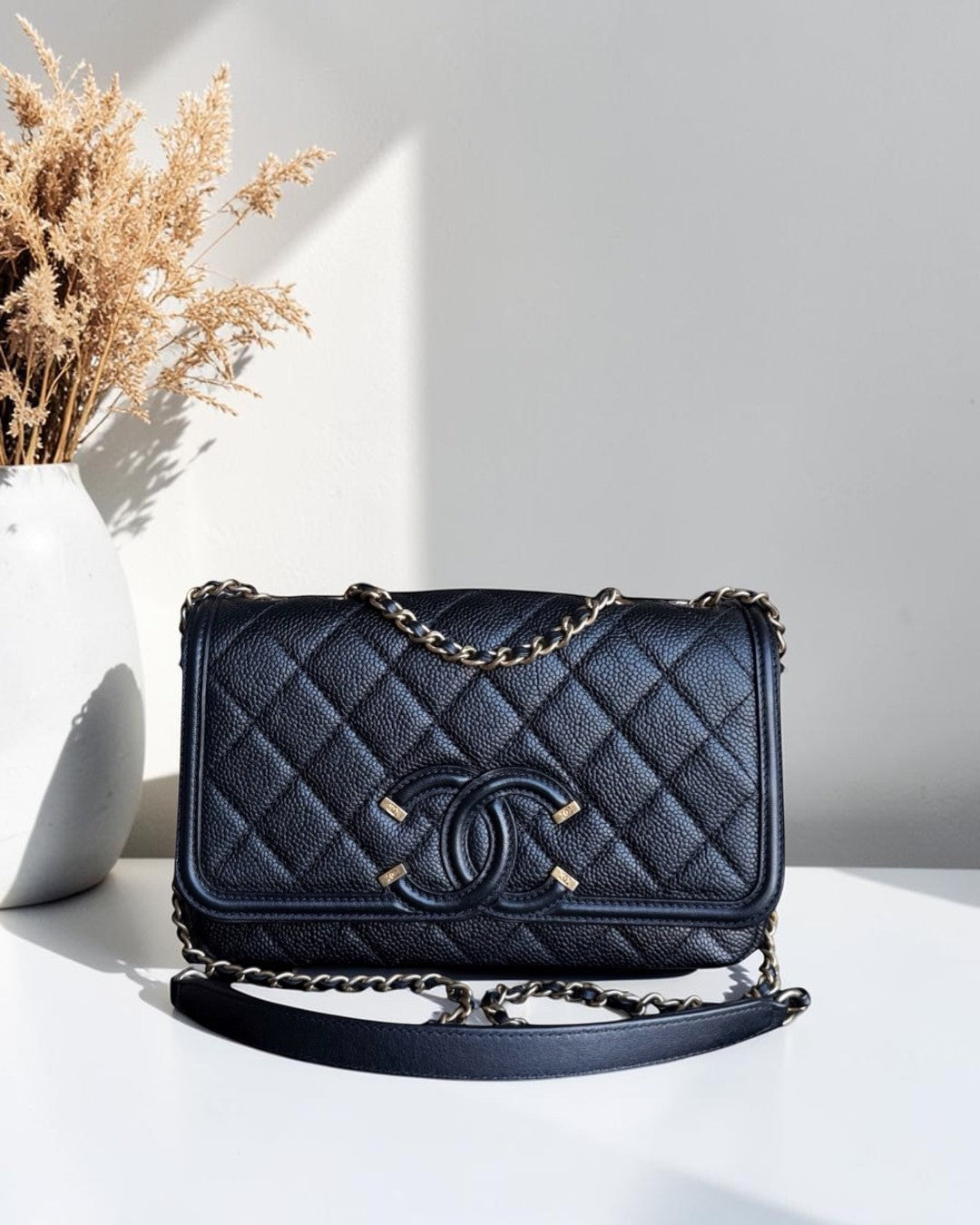 Chanel Filigree CC Small - Caviar Quilted Black Gold Hardware
