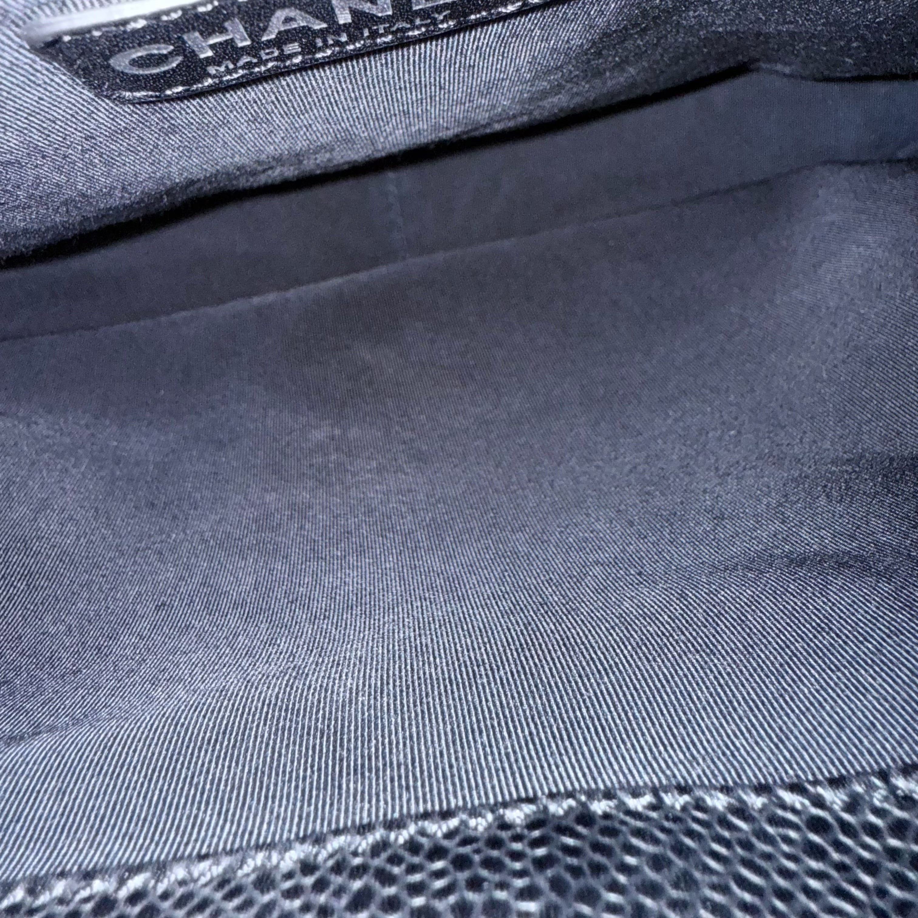 Chanel GST Grand Shopping Tote - Caviar Quilted Grained Calfskin Black Silver Hardware 13