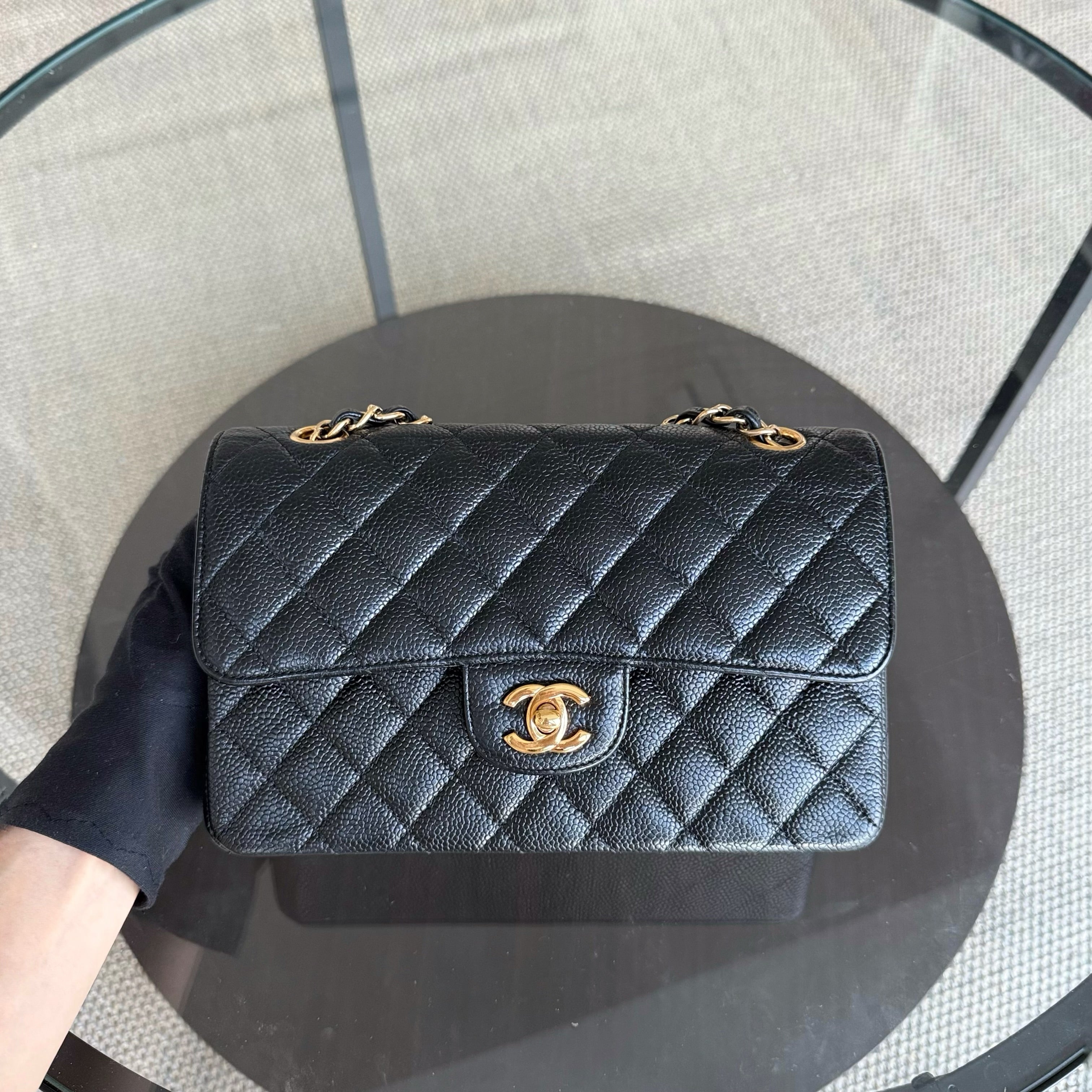 Chanel Classic Flap Small - Caviar 23CM Quilted Black Gold Hardware Series 16