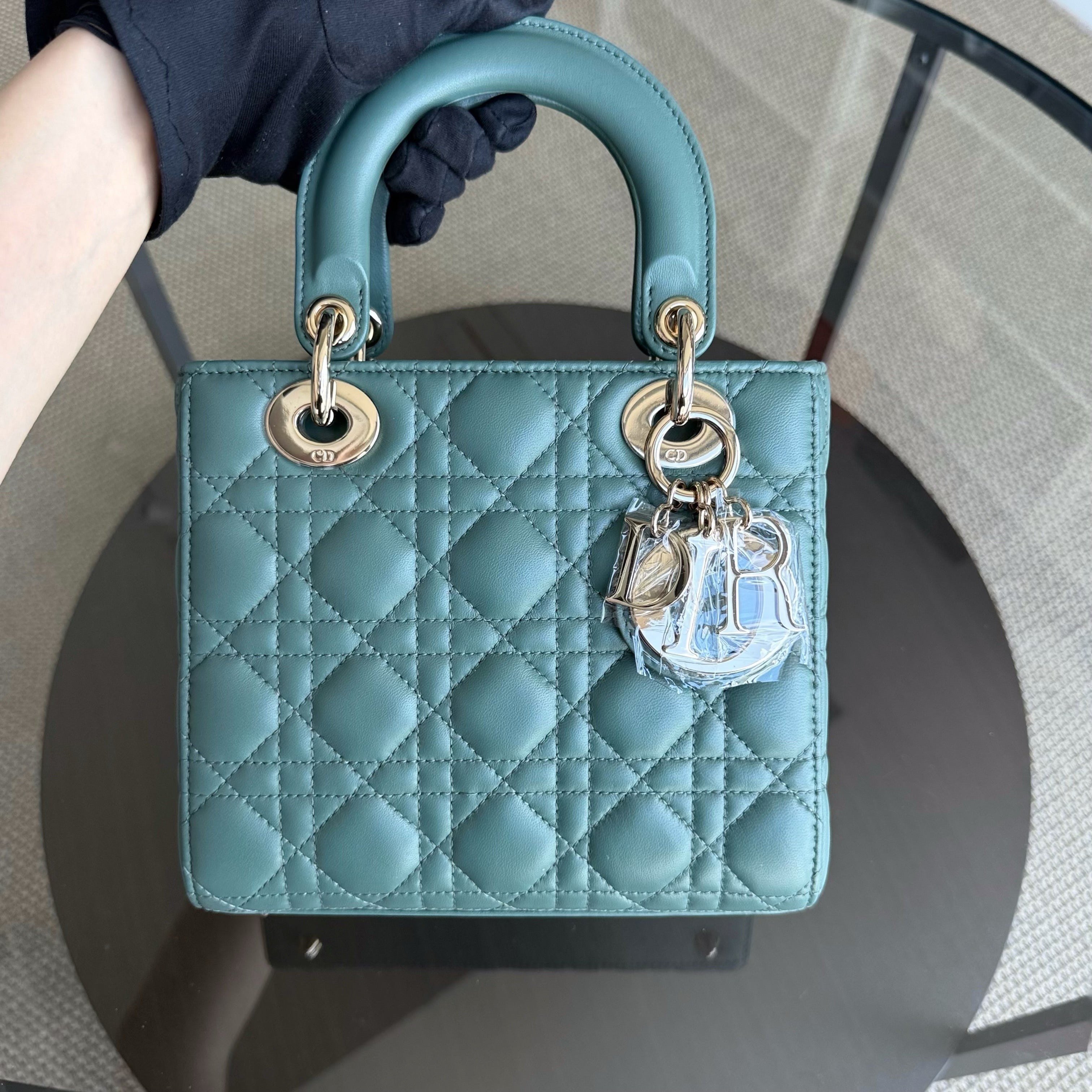 Dior Lady Small Flap - MyABC Cannage Lambskin Green Gold Hardware