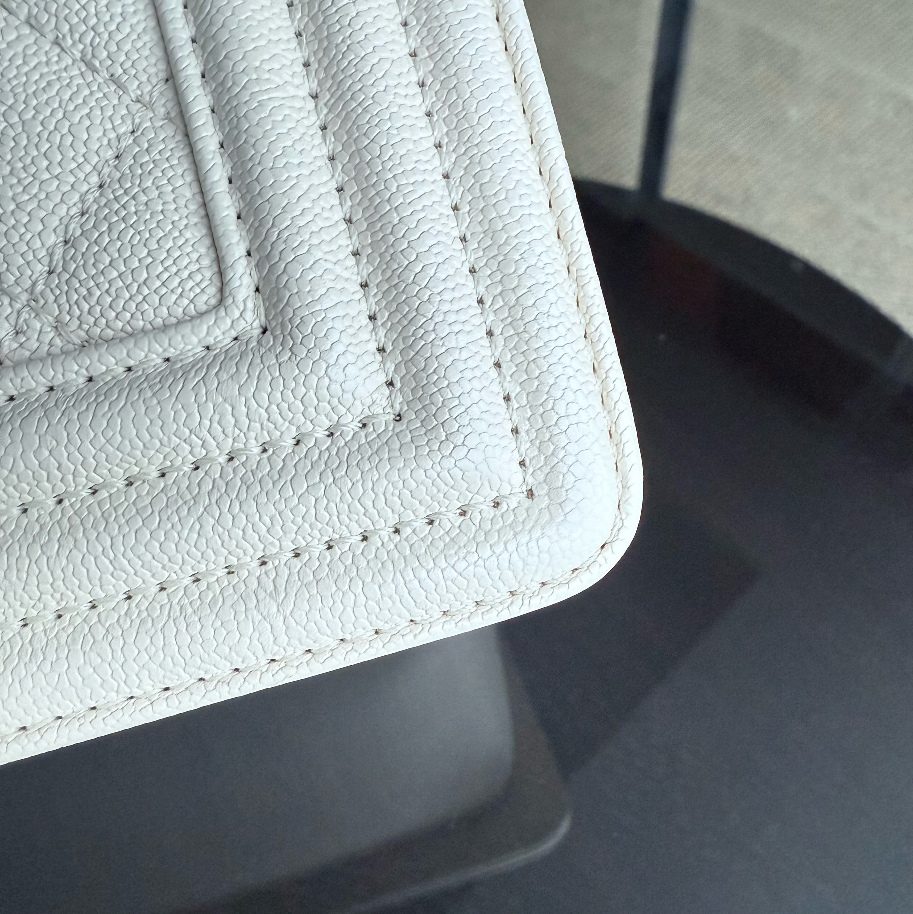 Chanel Boy Small - Caviar Quilted Cream White Gold Hardware 27