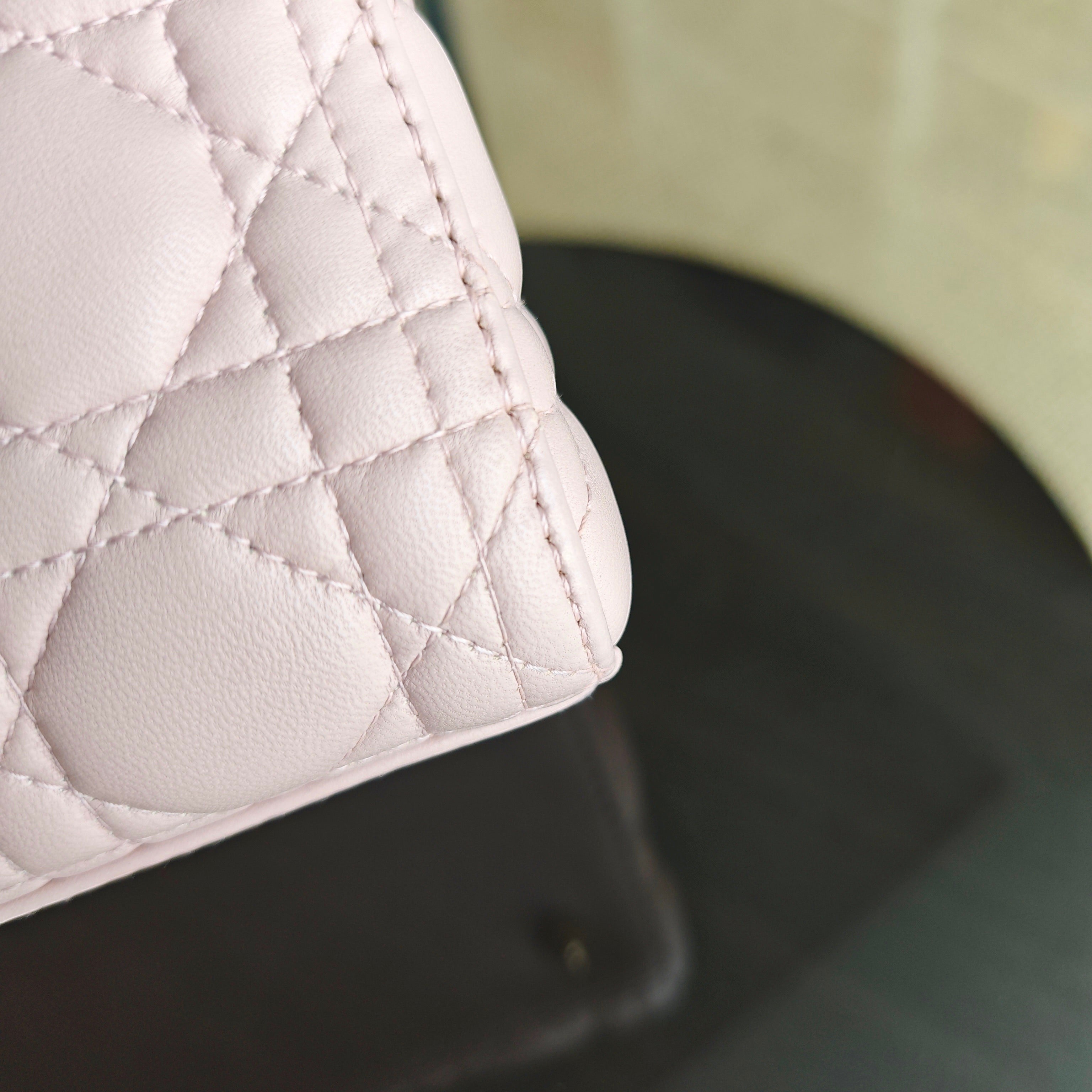 Dior Lady Medium Cannage Lambskin Light Pink Gold Hardware