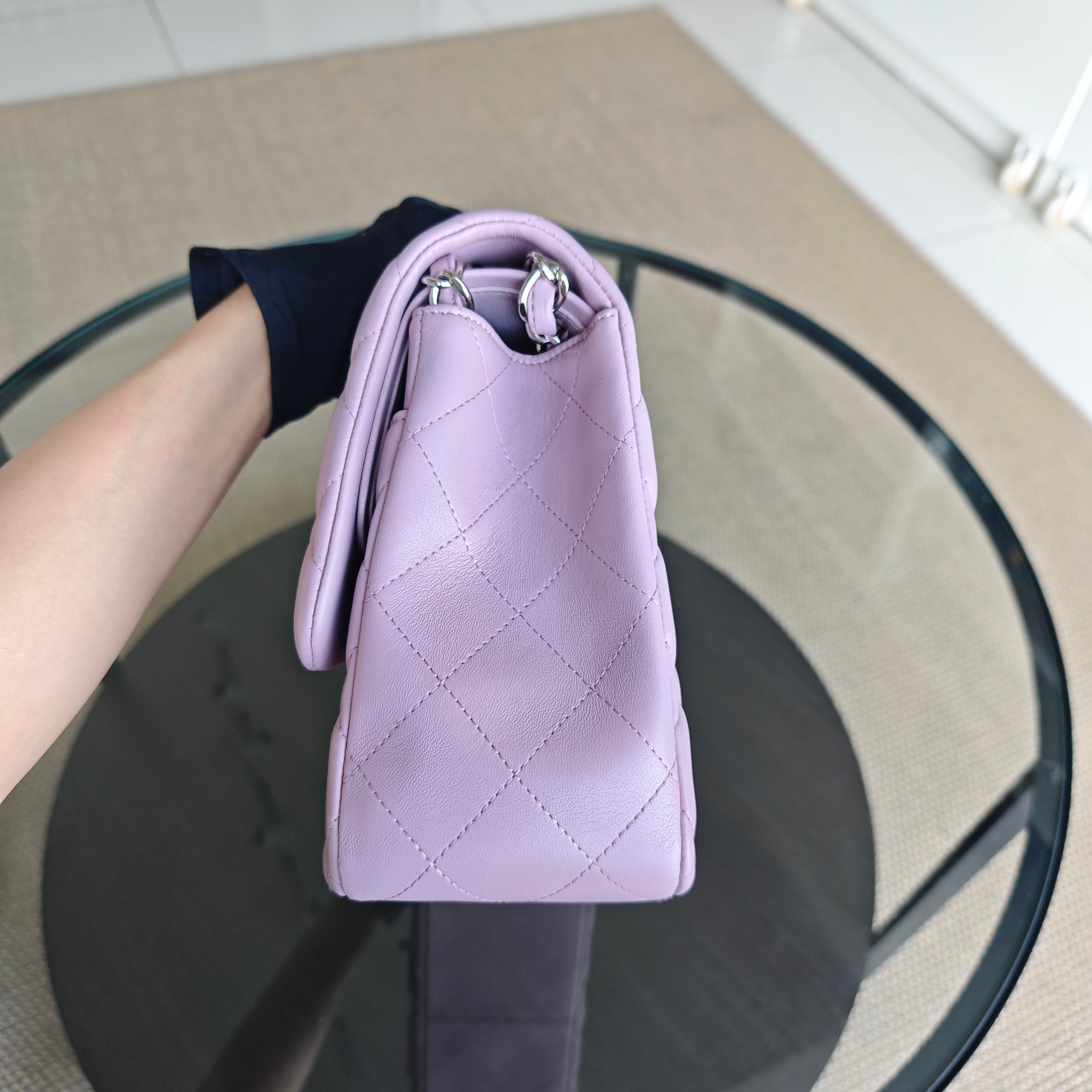 Chanel Classic Flap Jumbo - Double Flap 30CM Quilted Lambskin Light Violet Hardware Series 16