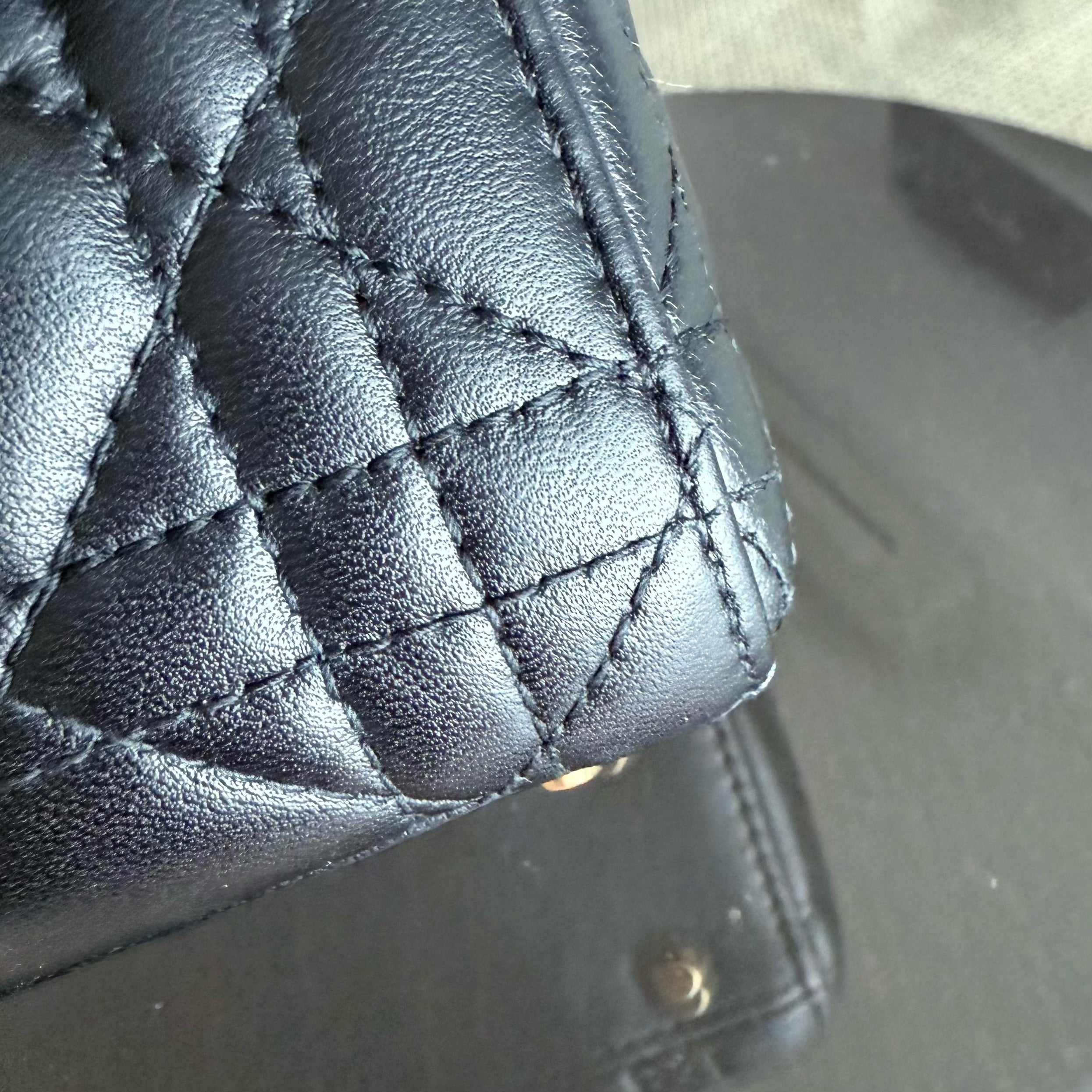 Dior Lady Mini - Cannage Lambskin Black Gold Hardware Adjustable Strap