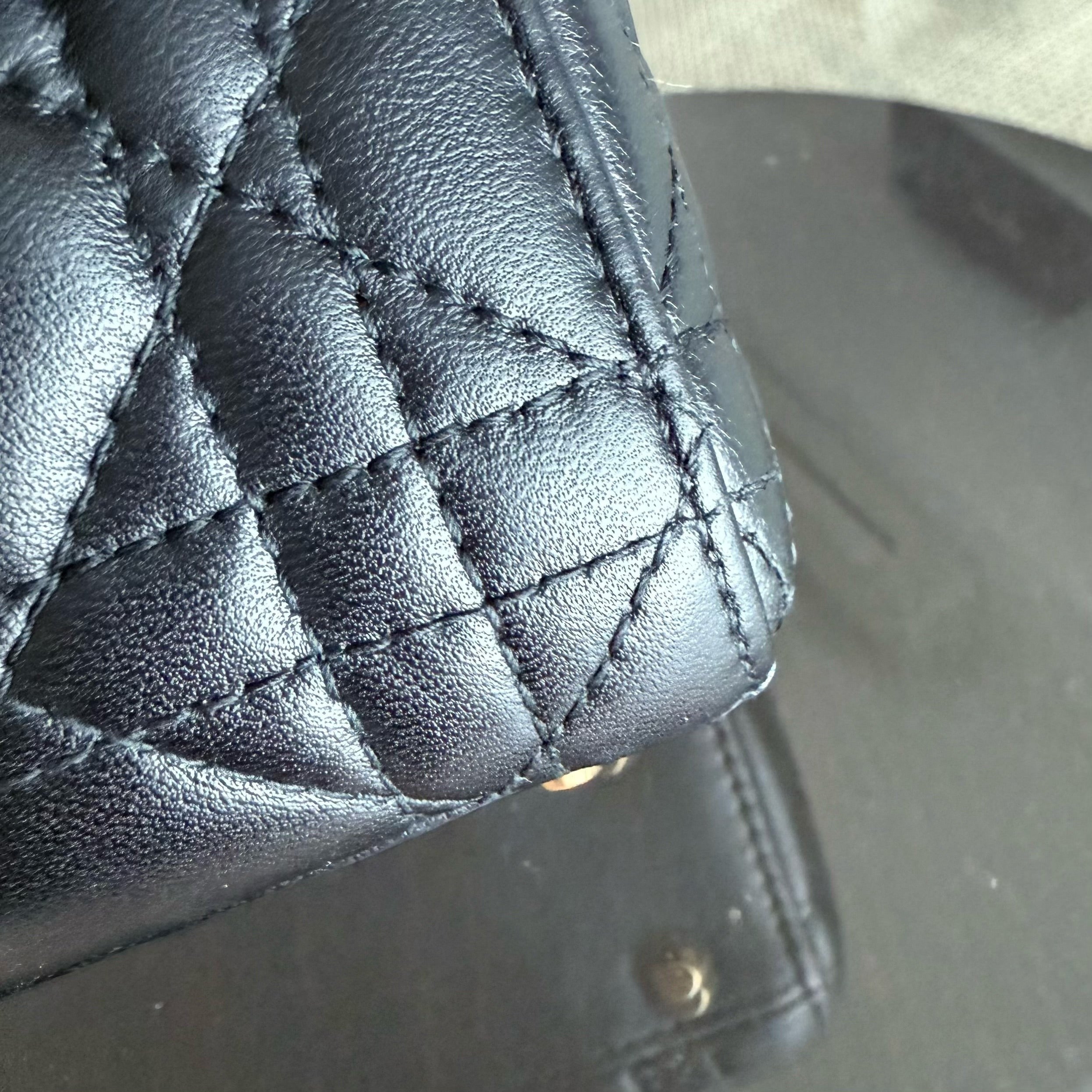 Dior Lady Mini - Cannage Lambskin Black Gold Hardware Adjustable Strap