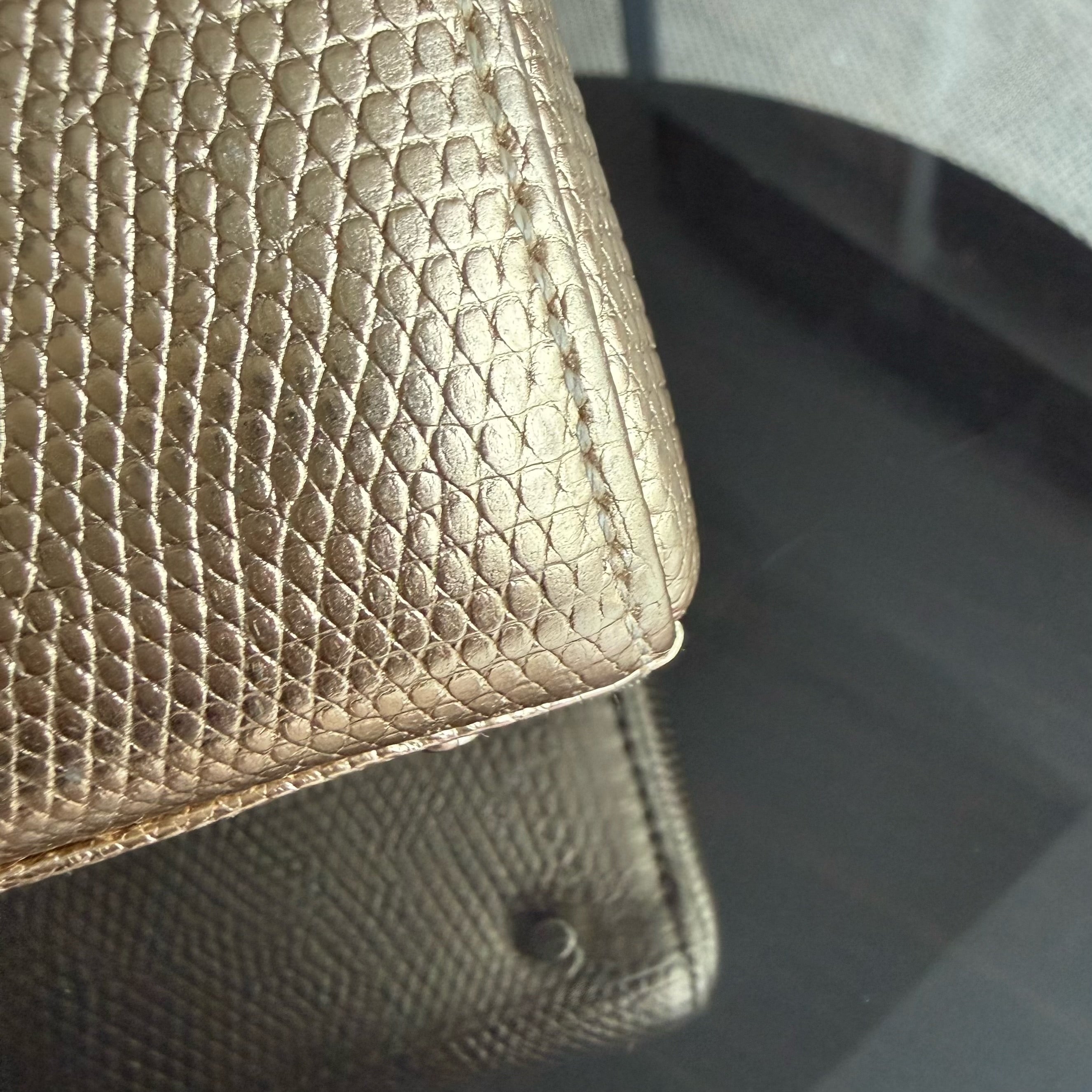 Dior Lady Mini - Exotic Lizard Gold Gold Hardware