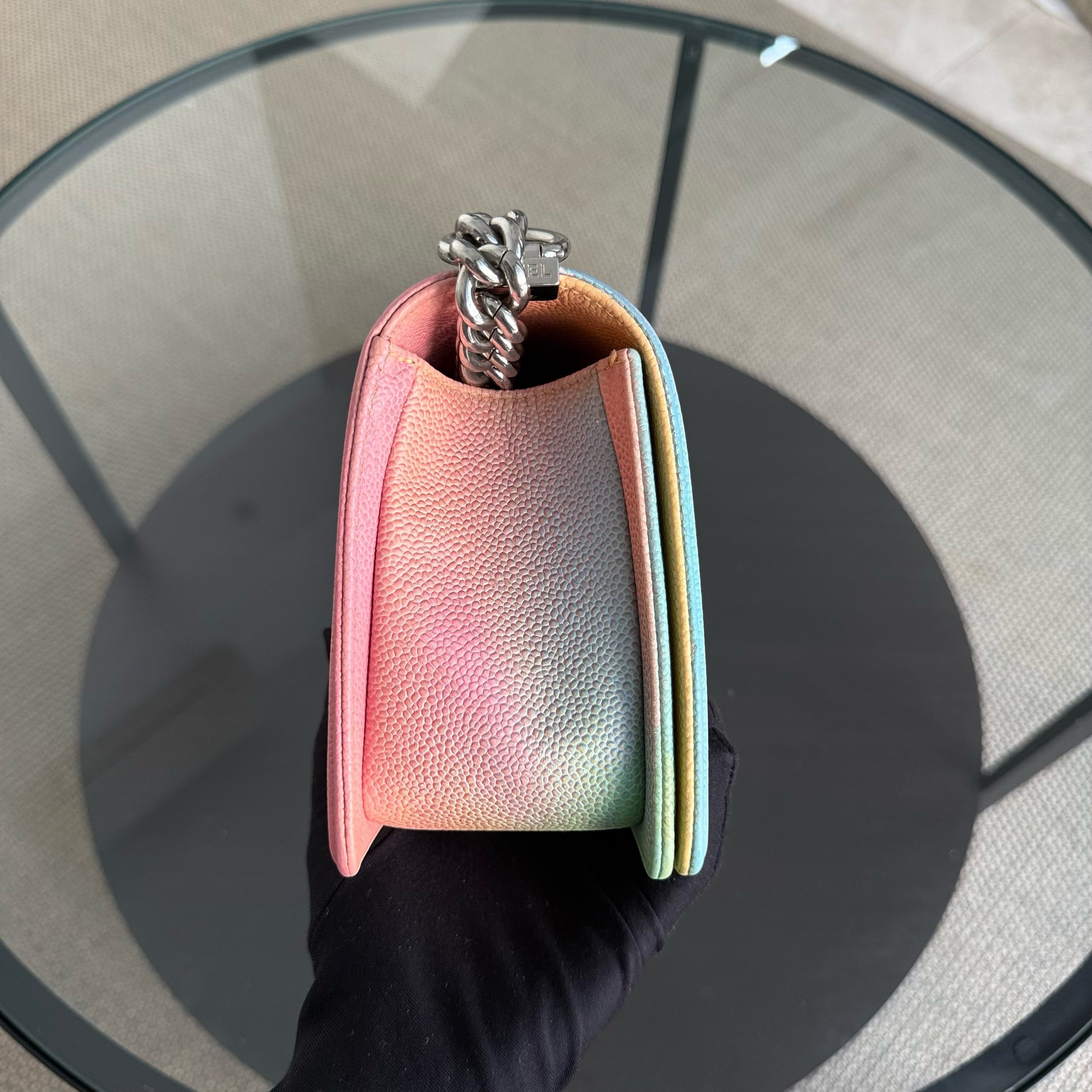 Chanel Boy Medium - Caviar 25CM Quilted Grained Calfskin Rainbow Limited Edition Series 23