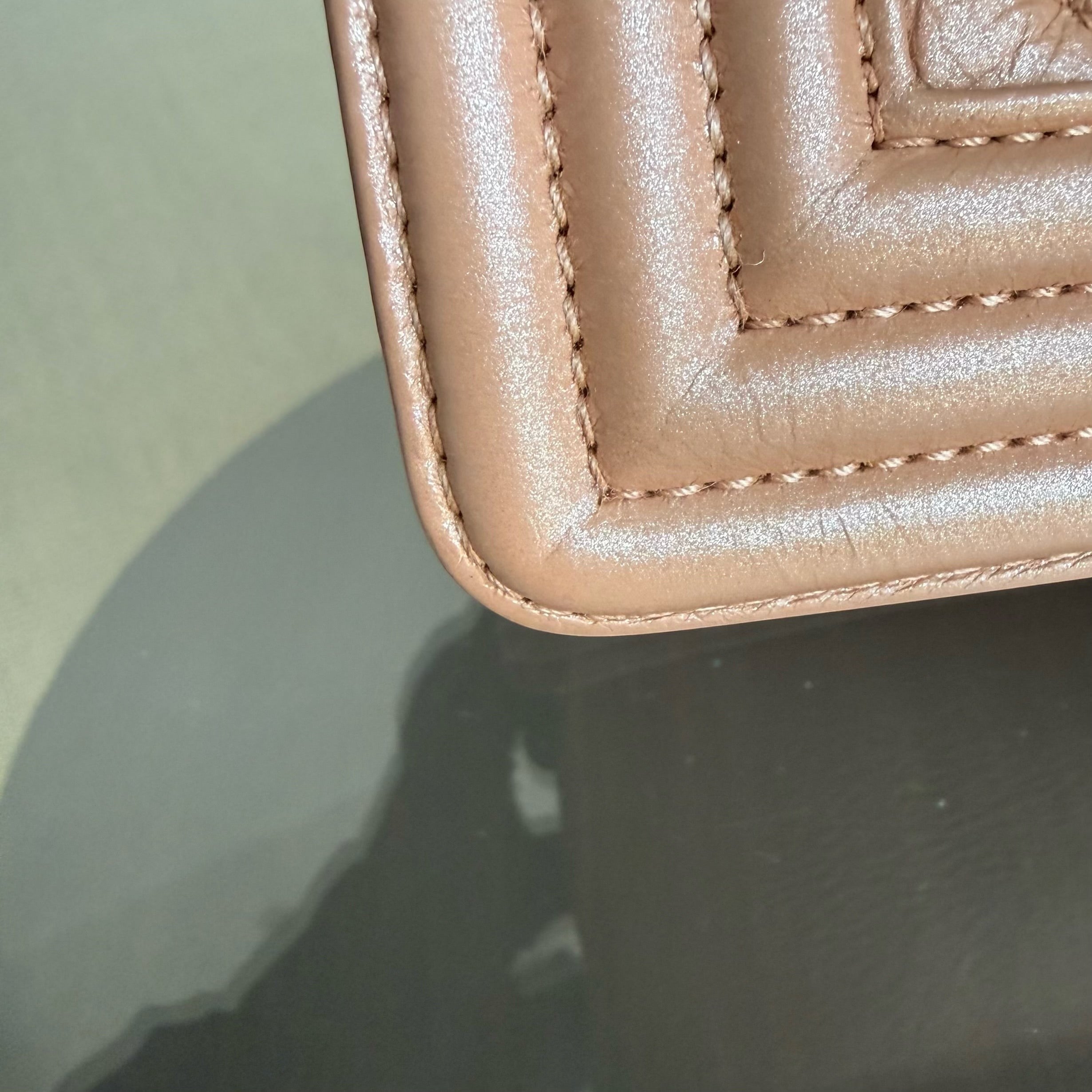 Chanel Boy Medium - 25CM Quilted Calfskin Blush Gold Hardware Series 20