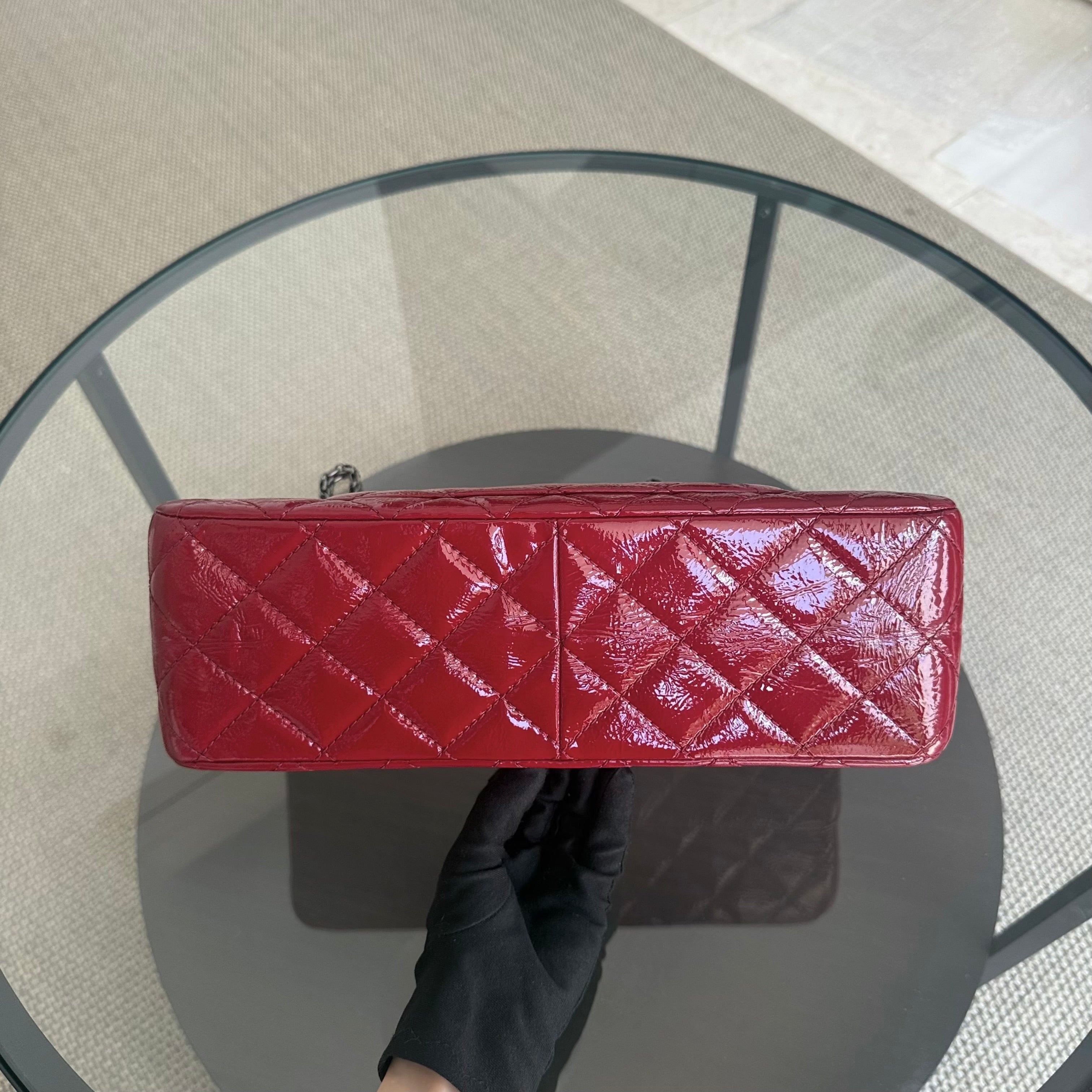 Chanel 2.55 Reissue 227 - Quilted Aged Glazed Calfskin Red Silver Hardware Series 14