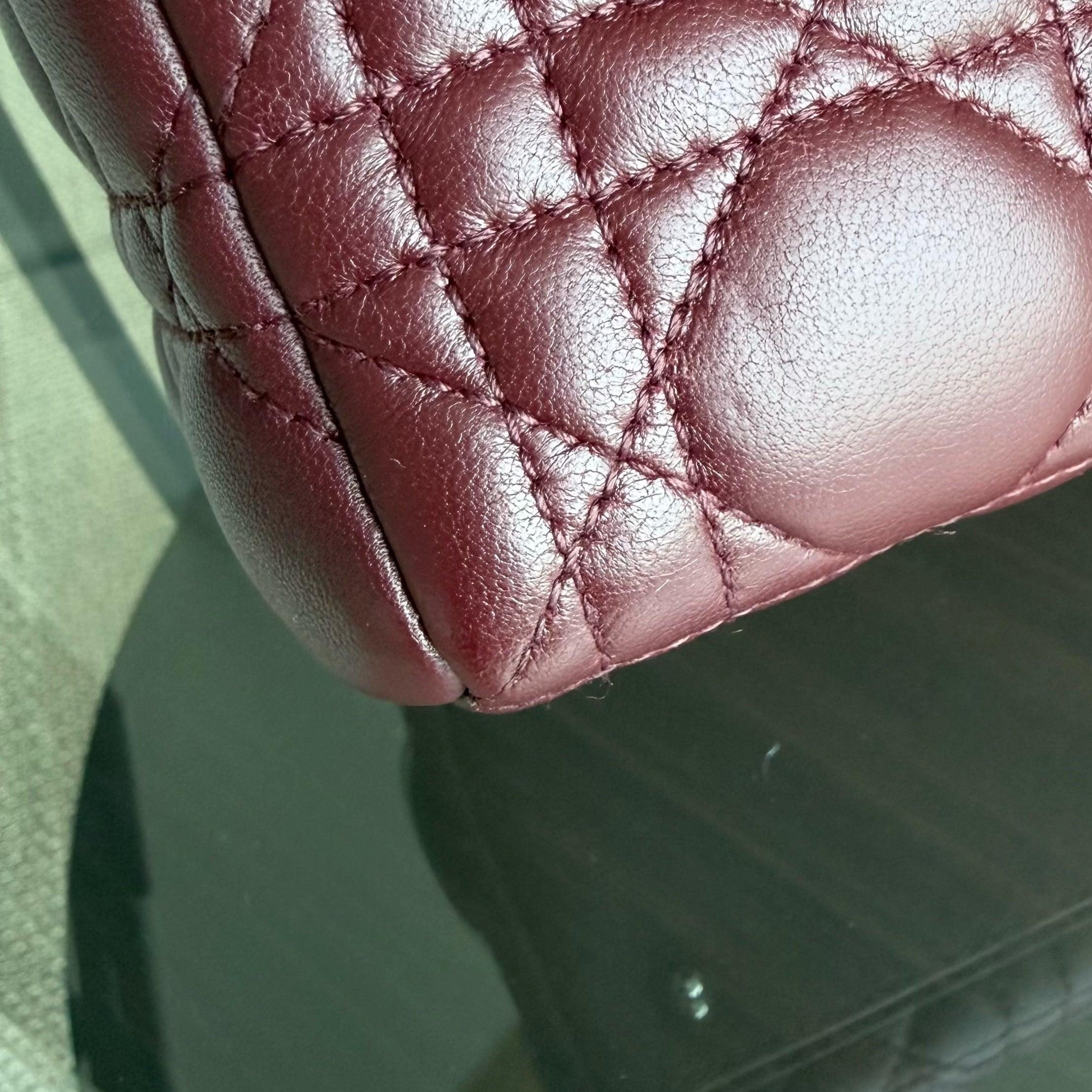 Dior Lady Medium - Cannage Lambskin Burgundy Silver Hardware