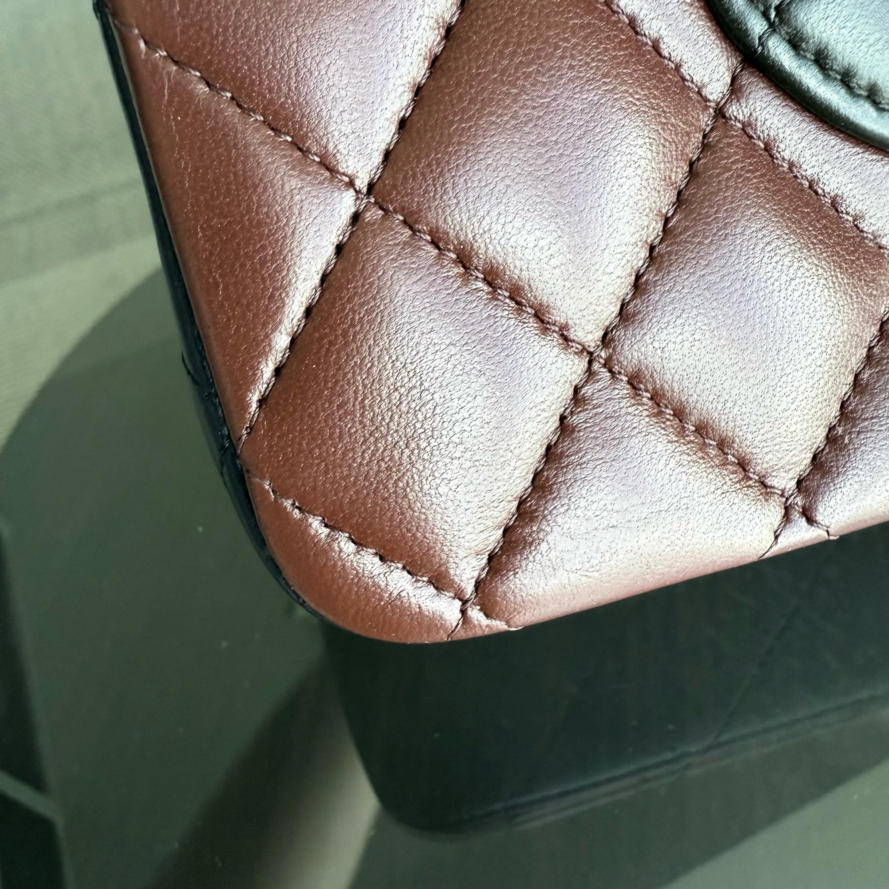 Chanel Classic Flap Medium - 25CM Quilted Lambskin Tri-Colo Silver Hardware Series 18