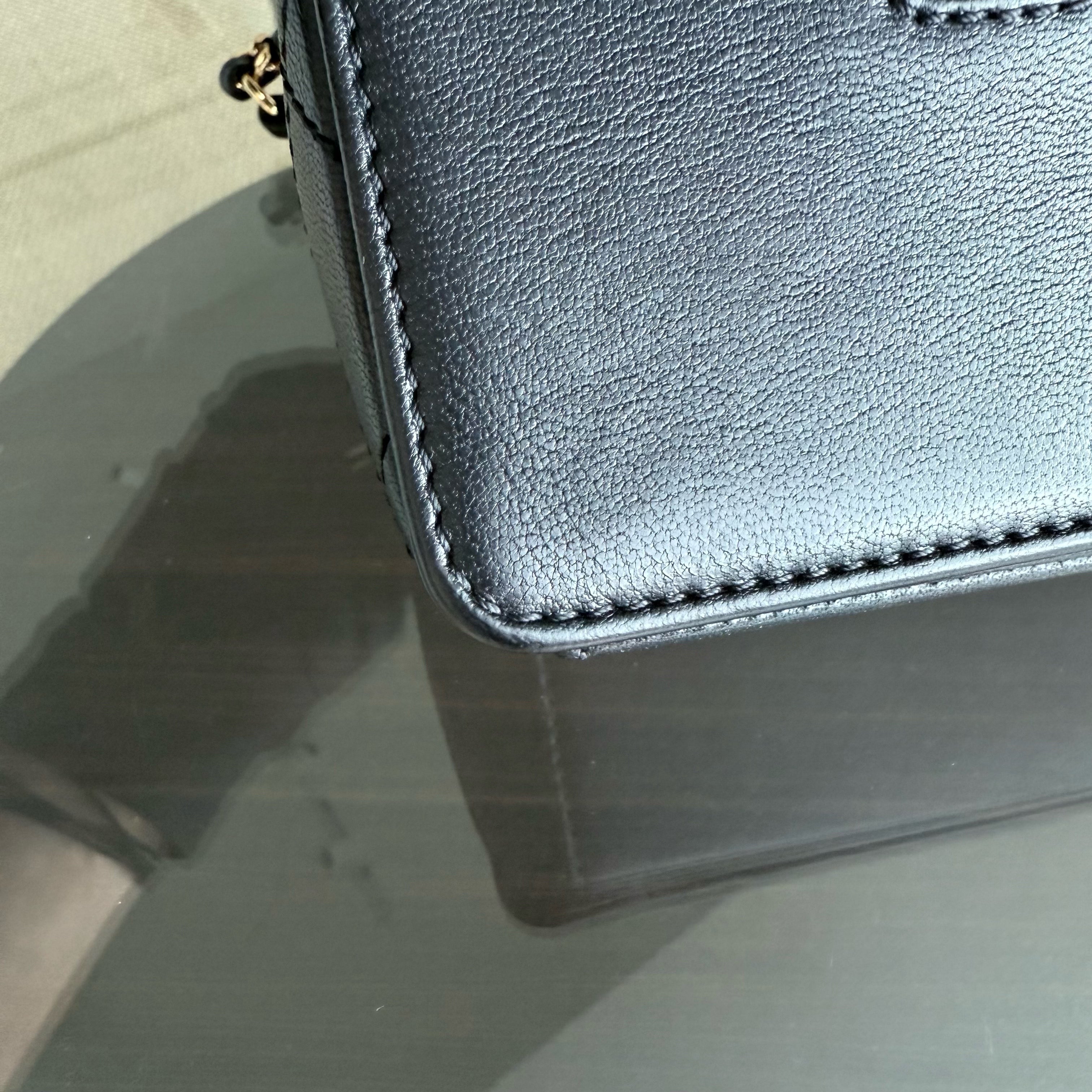 Chanel Seasonal Flap Mademoiselle - 25CM Quilted Lambskin Black Gold Hardware Series 23