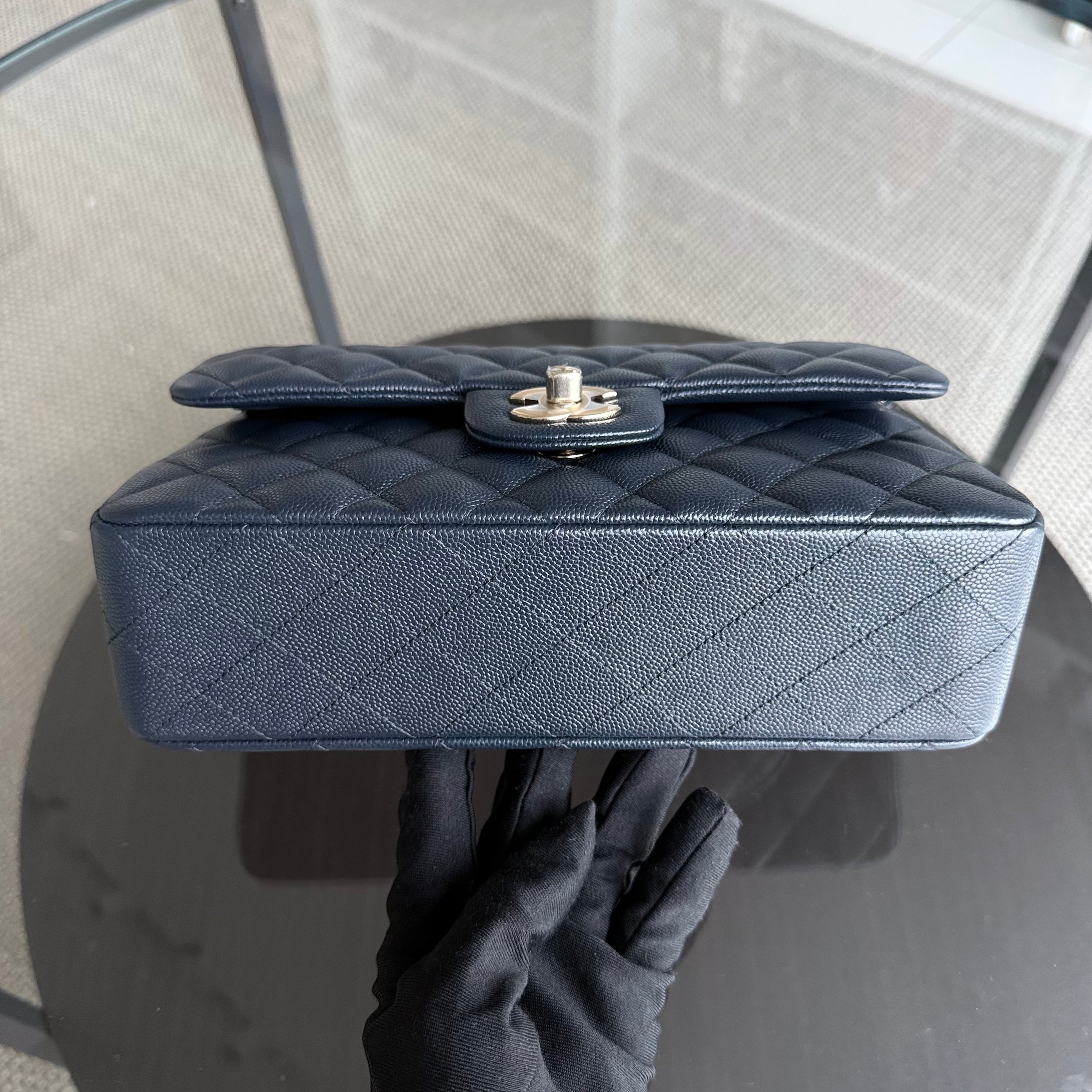 Chanel Classic Flap Small - Caviar 23CM Quilted Dark Midnight Blue Gold Hardware Series 27