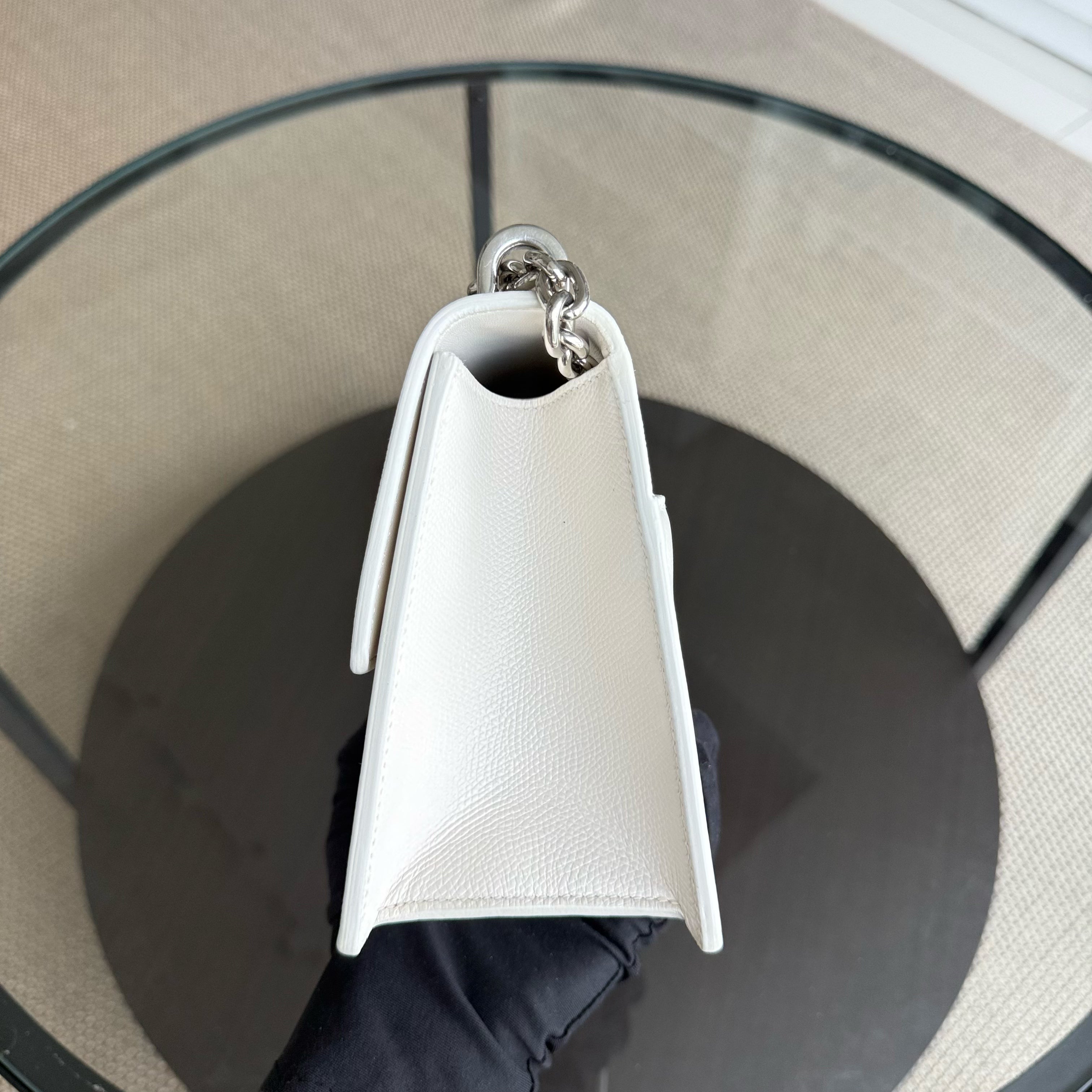 Dior 30 Montaigne - Grained Calfskin White Silver Hardware